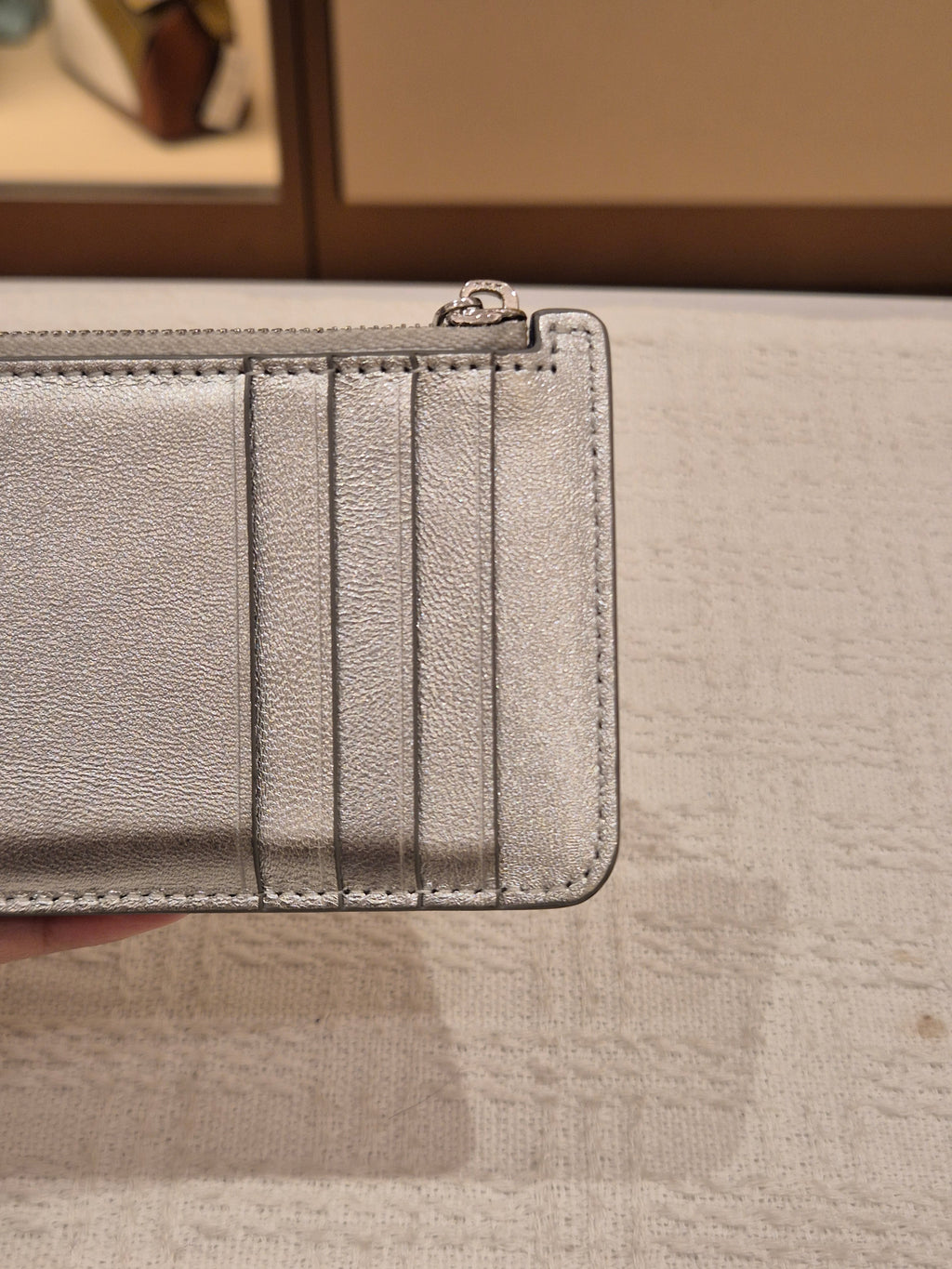 Loewe Zippy Card Holder Silver Rabbit