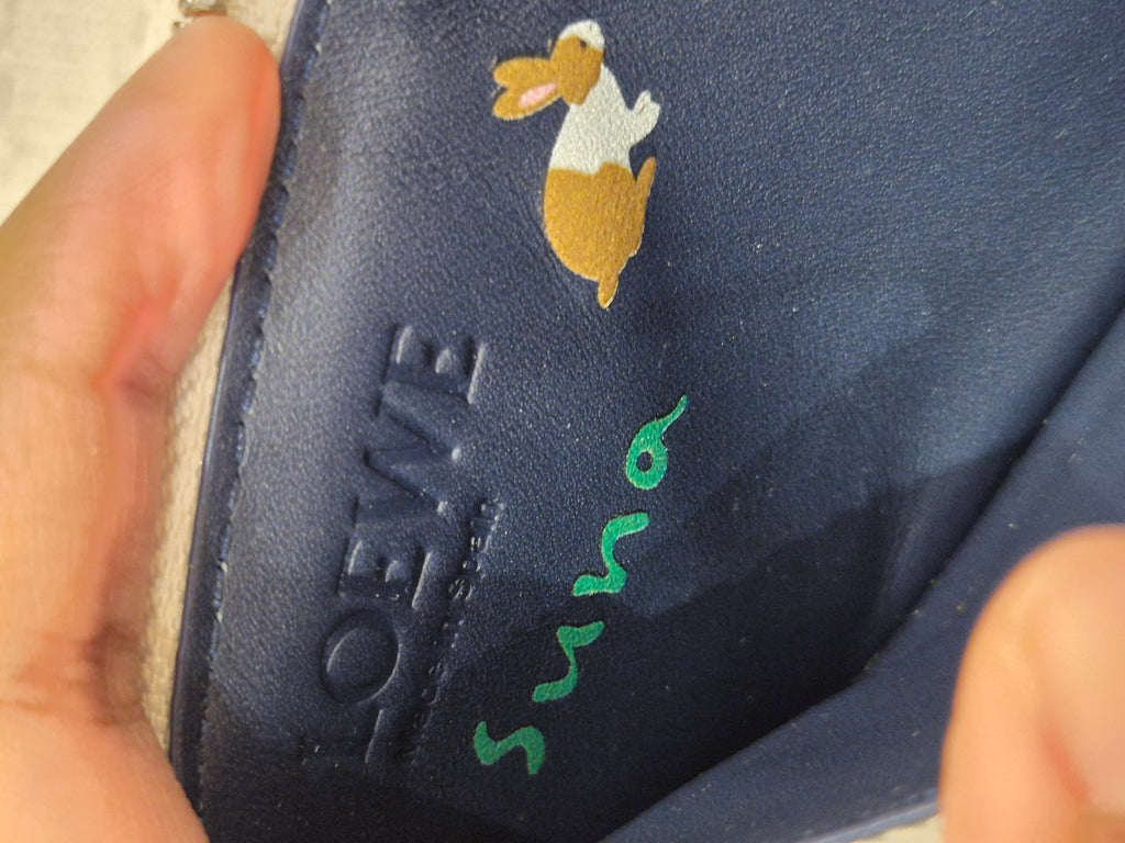 Loewe Zippy Card Holder Silver Rabbit