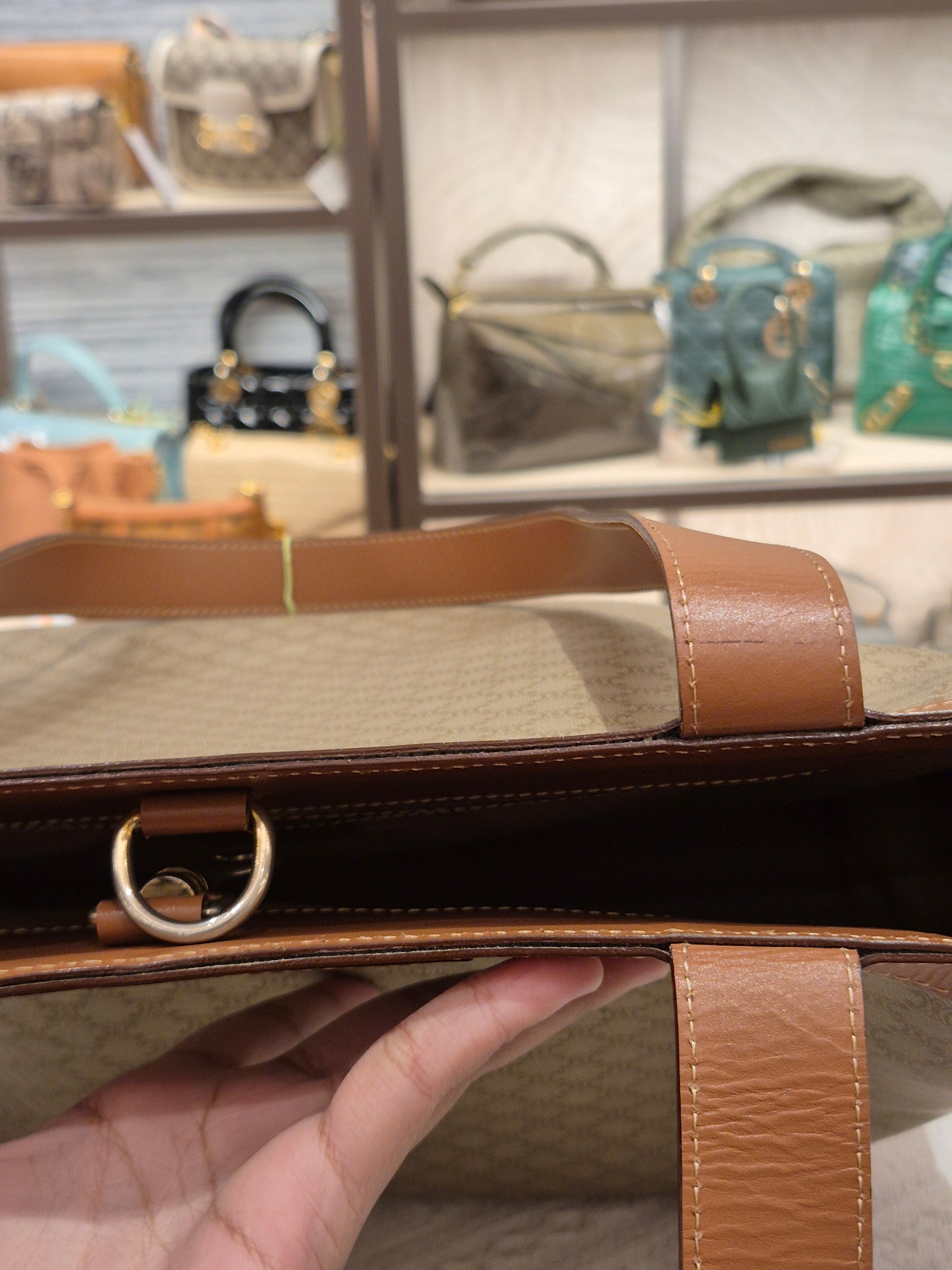 Celine Macadam Tote Tan