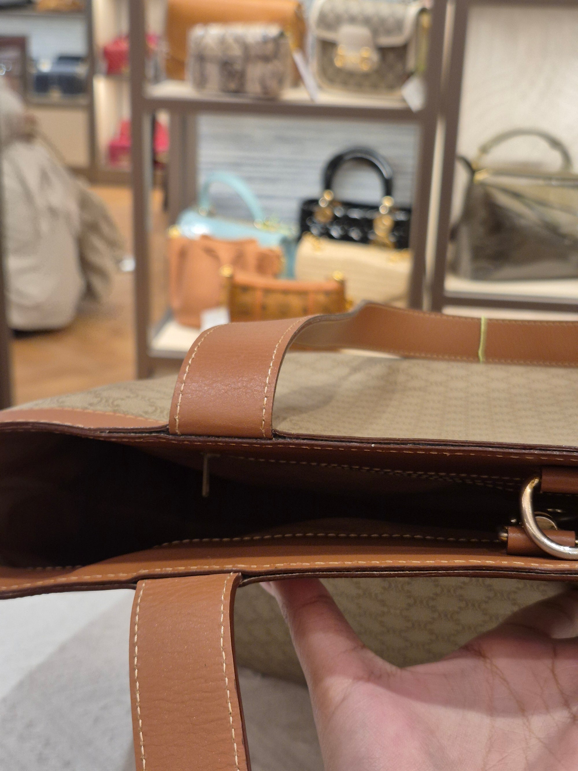 Celine Macadam Tote Tan