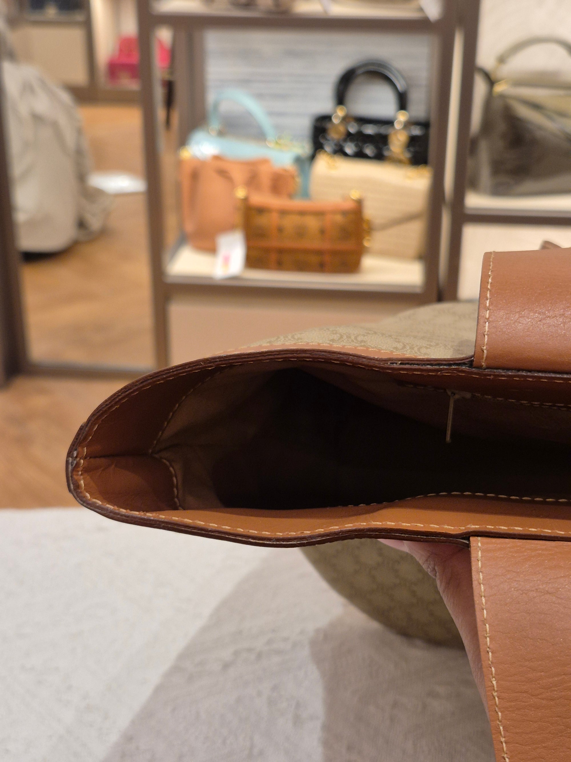 Celine Macadam Tote Tan
