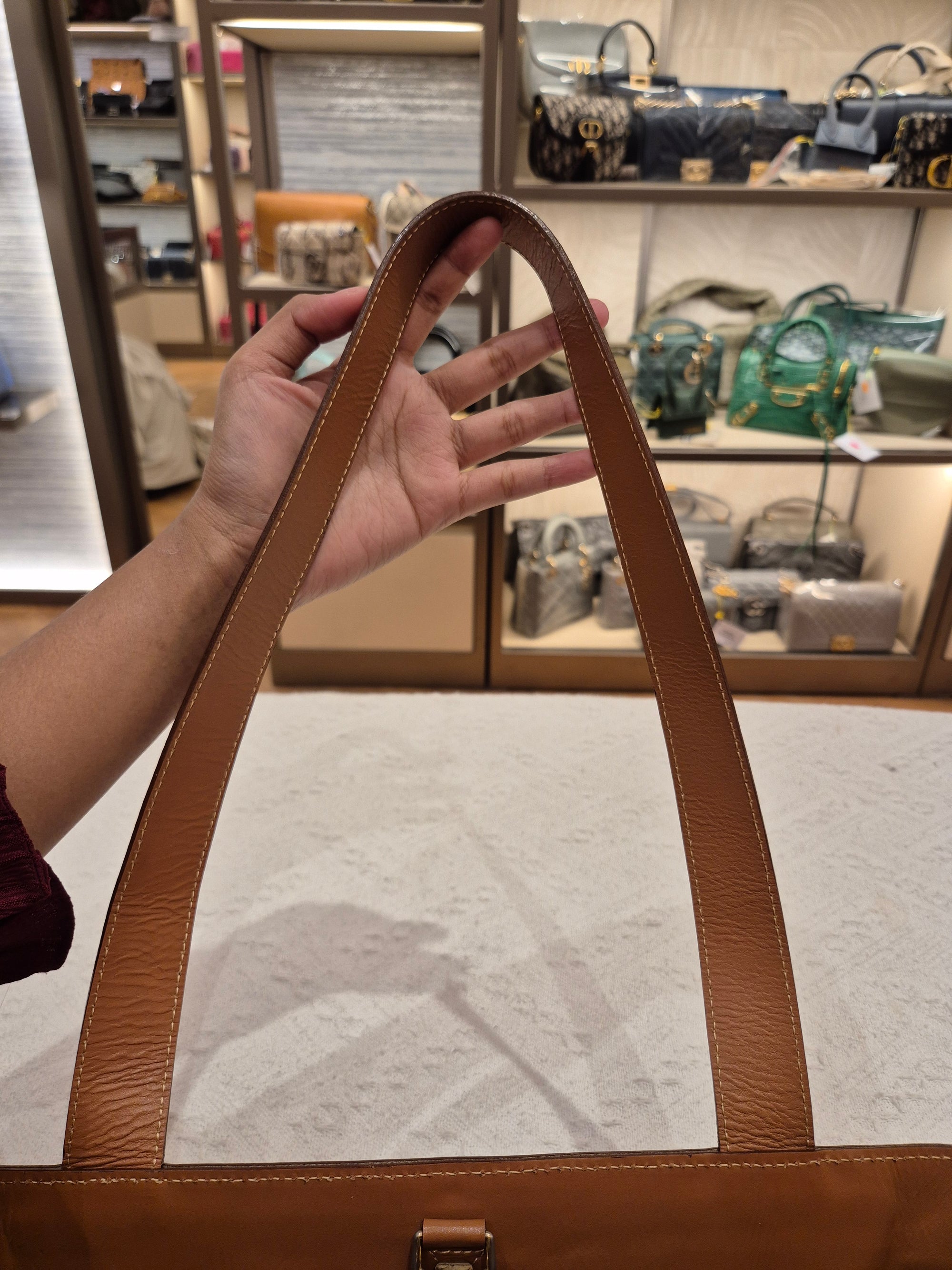 Celine Macadam Tote Tan