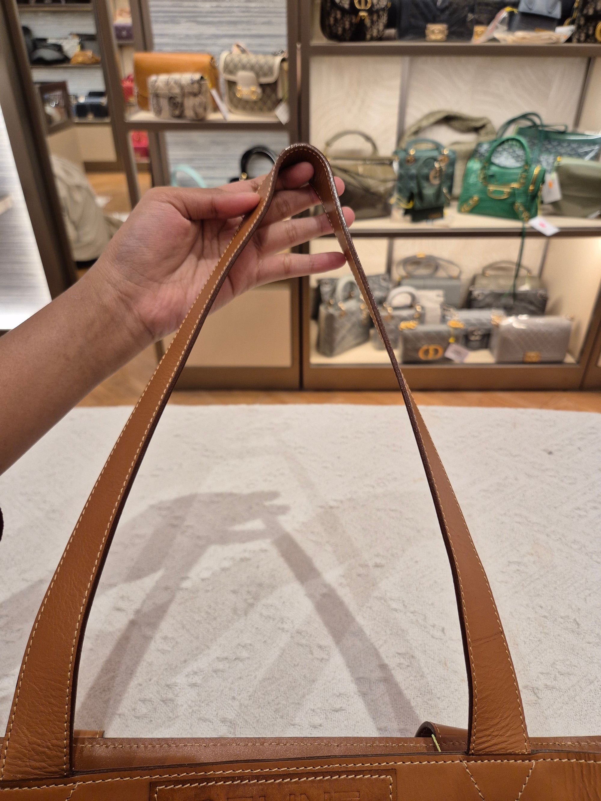 Celine Macadam Tote Tan