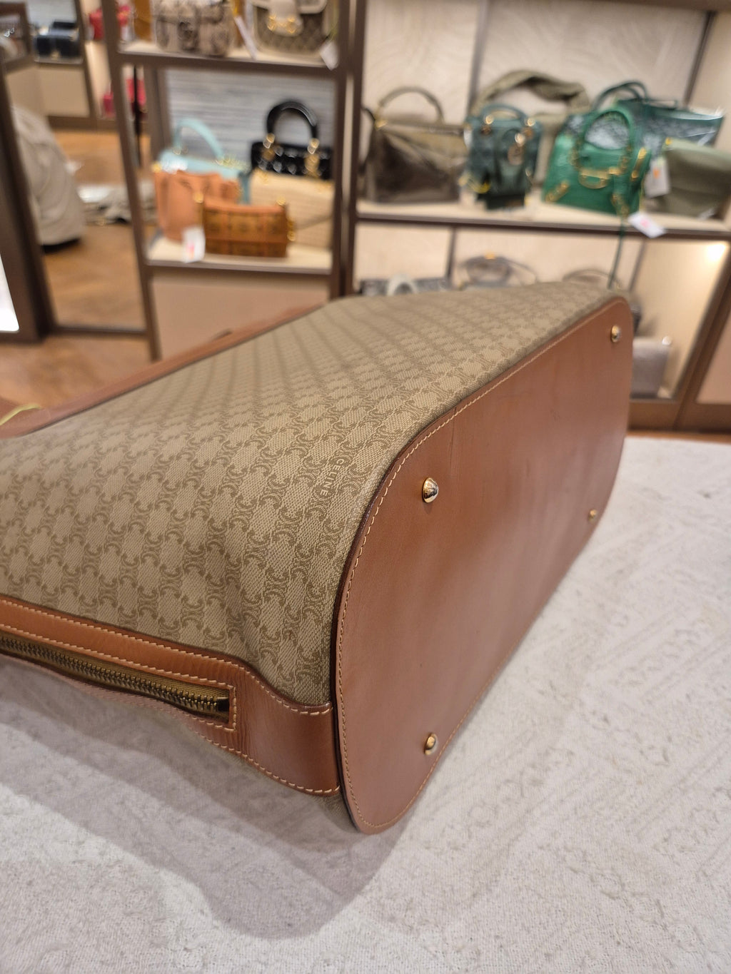 Celine Macadam Tote Tan