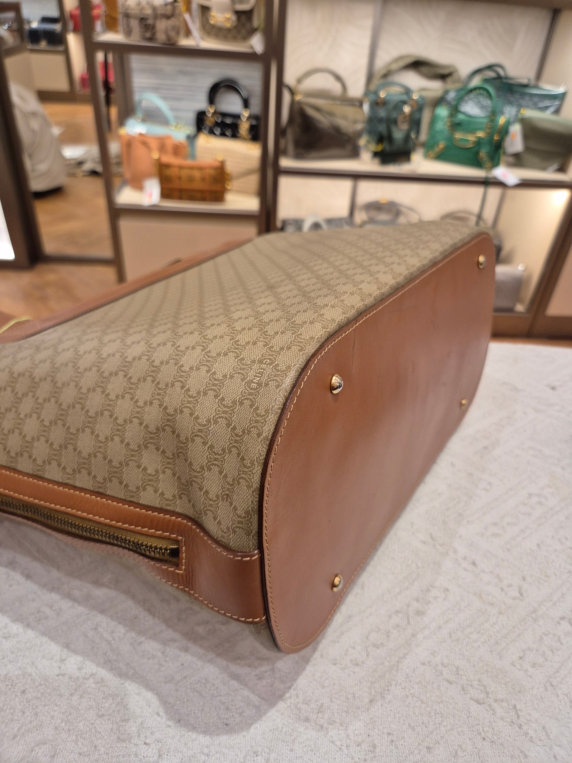 Celine Macadam Tote Tan