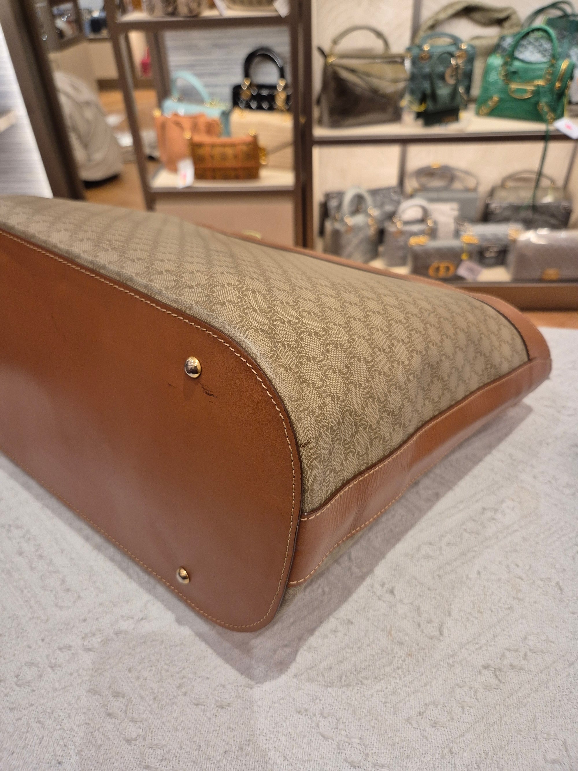 Celine Macadam Tote Tan