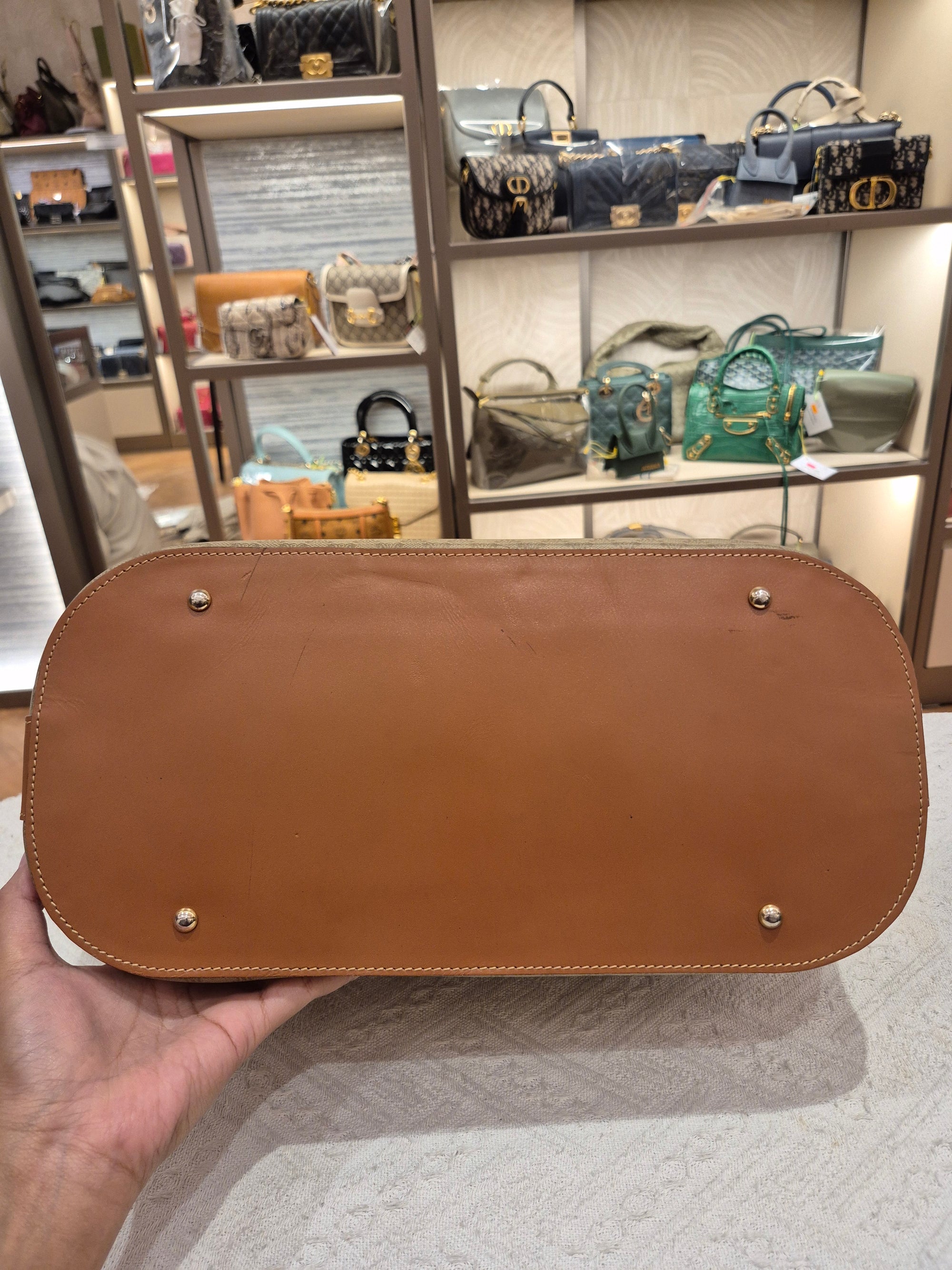 Celine Macadam Tote Tan