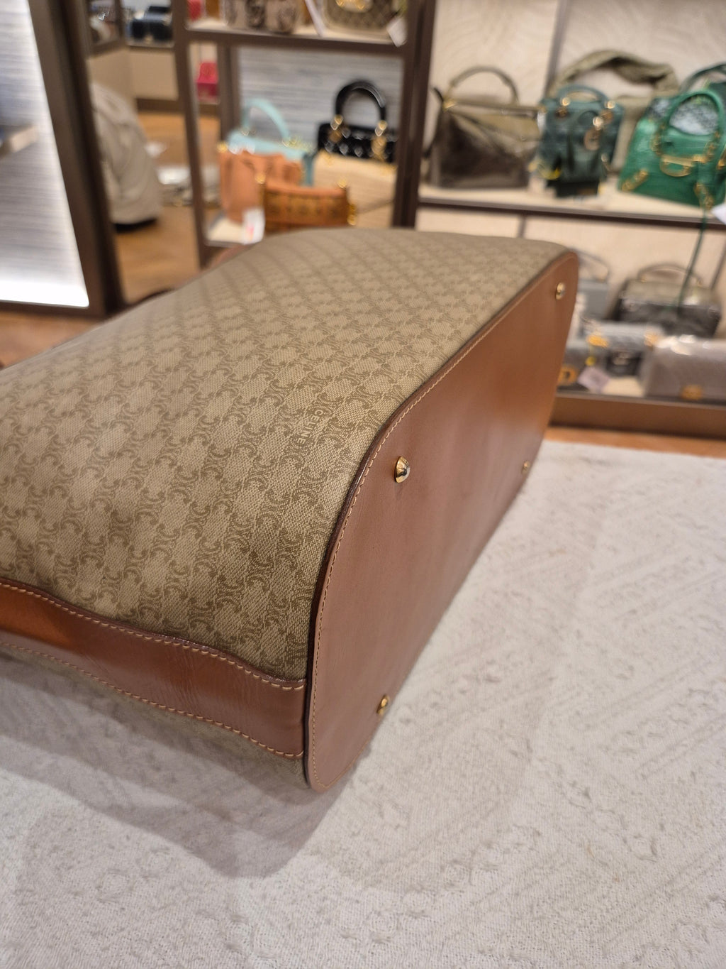 Celine Macadam Tote Tan