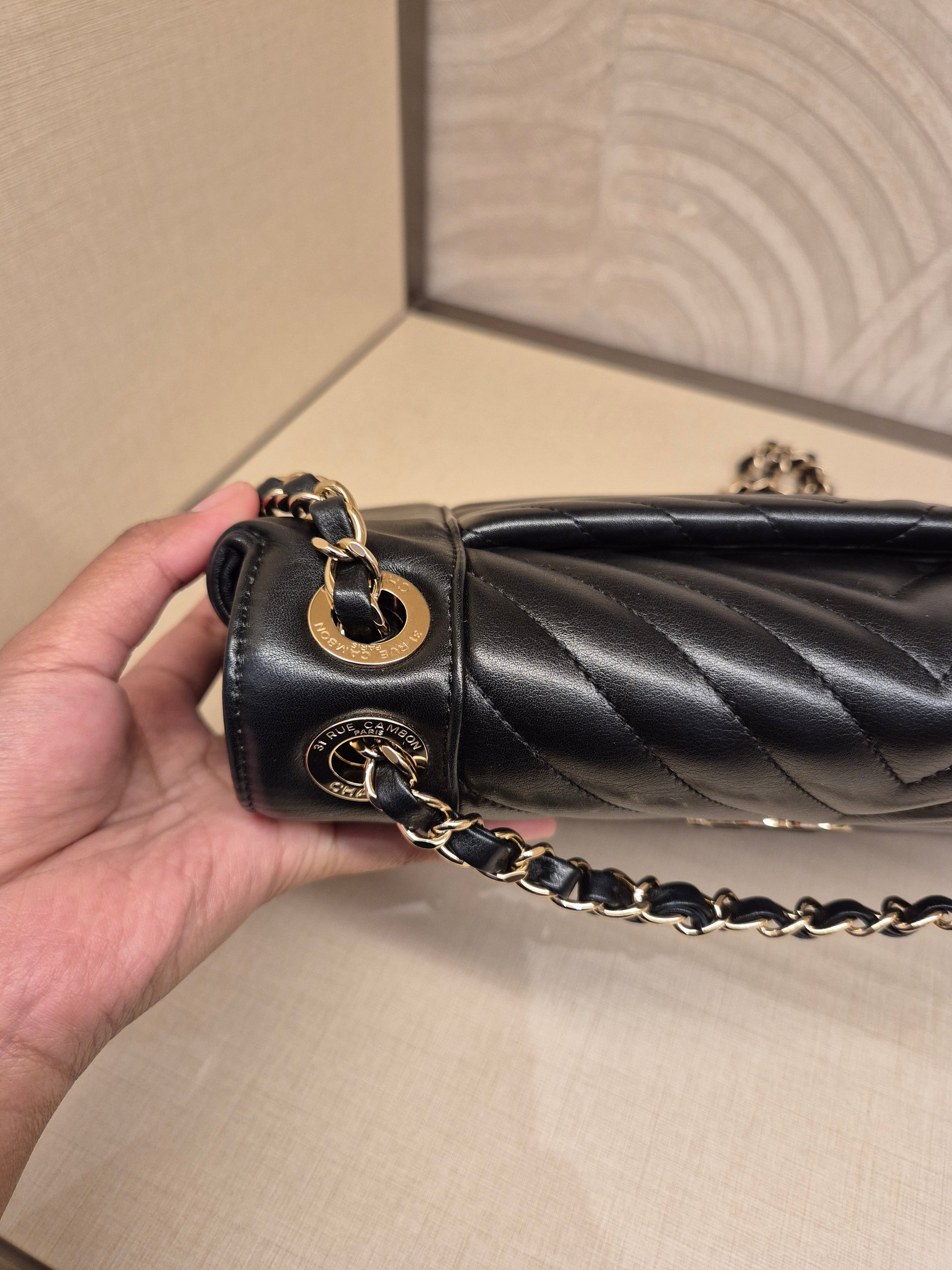 Chanel Flap Chevron Black