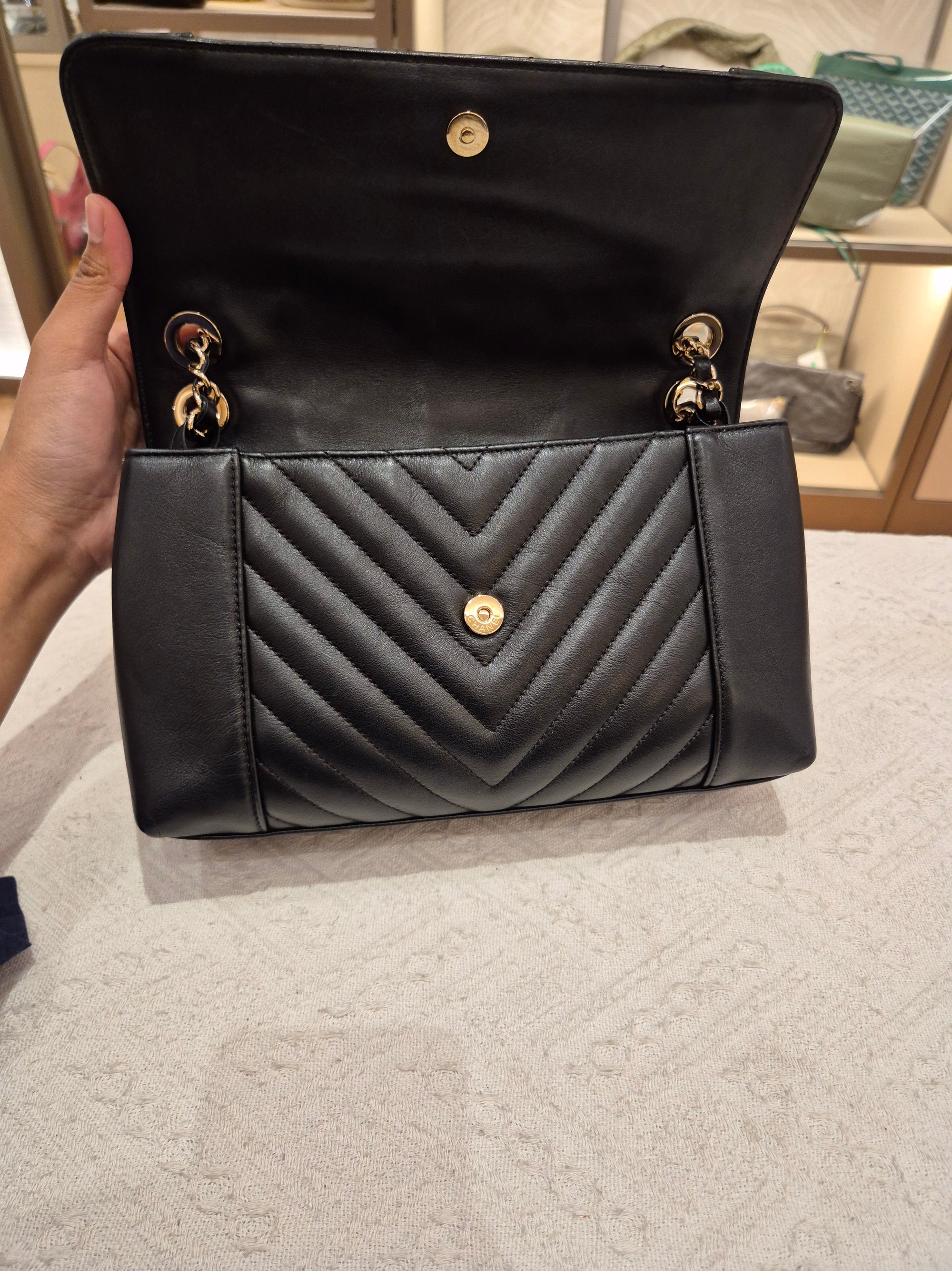 Chanel Flap Chevron Black