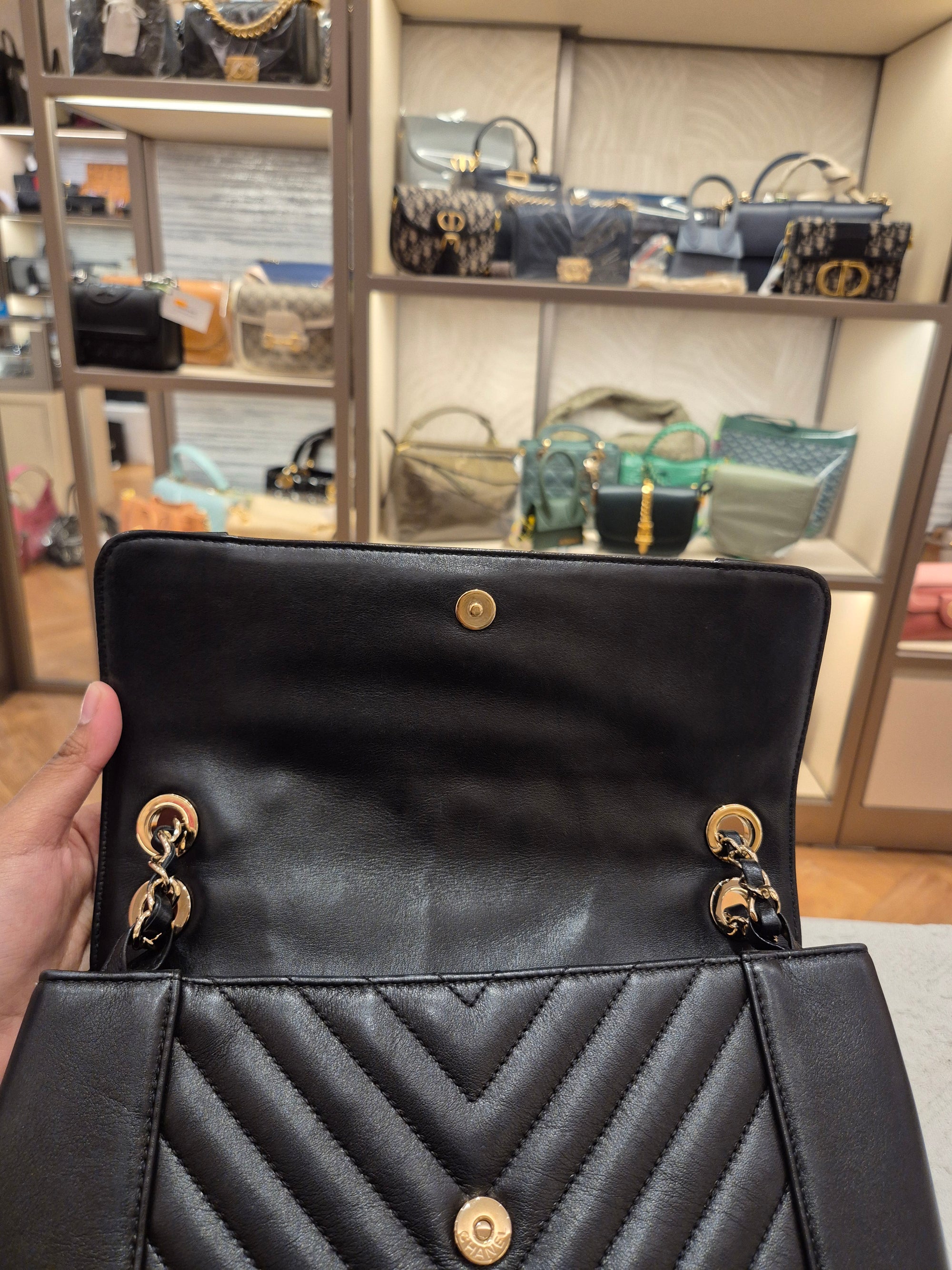 Chanel Flap Chevron Black