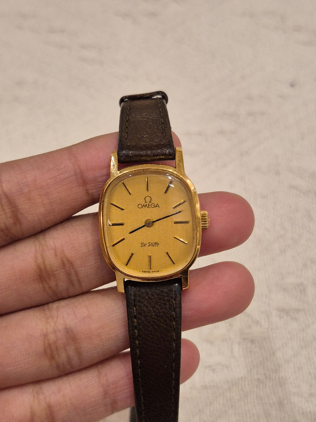 Omega De Ville Oval Leather Strap