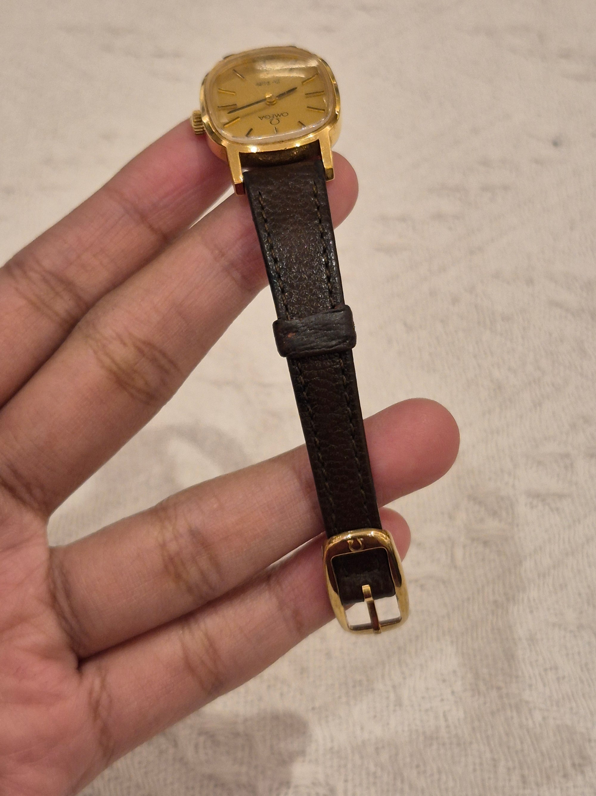 Omega De Ville Oval Leather Strap
