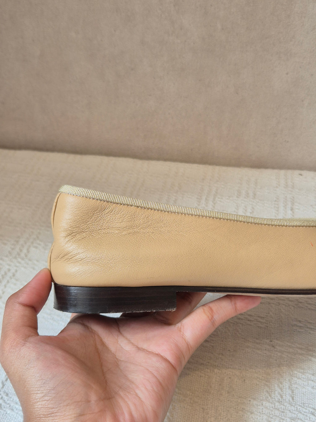 Chanel Ballerina Flat Shoes Beige Black