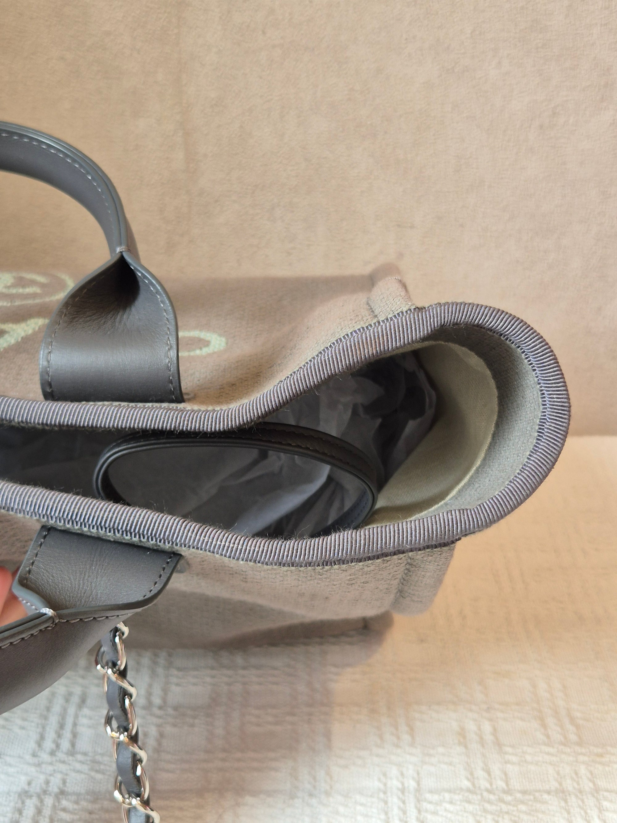 Chanel Deauville Tote Bag Grey
