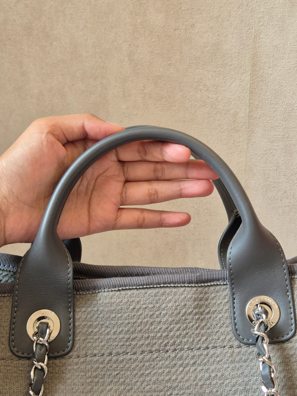 Chanel Deauville Tote Bag Grey