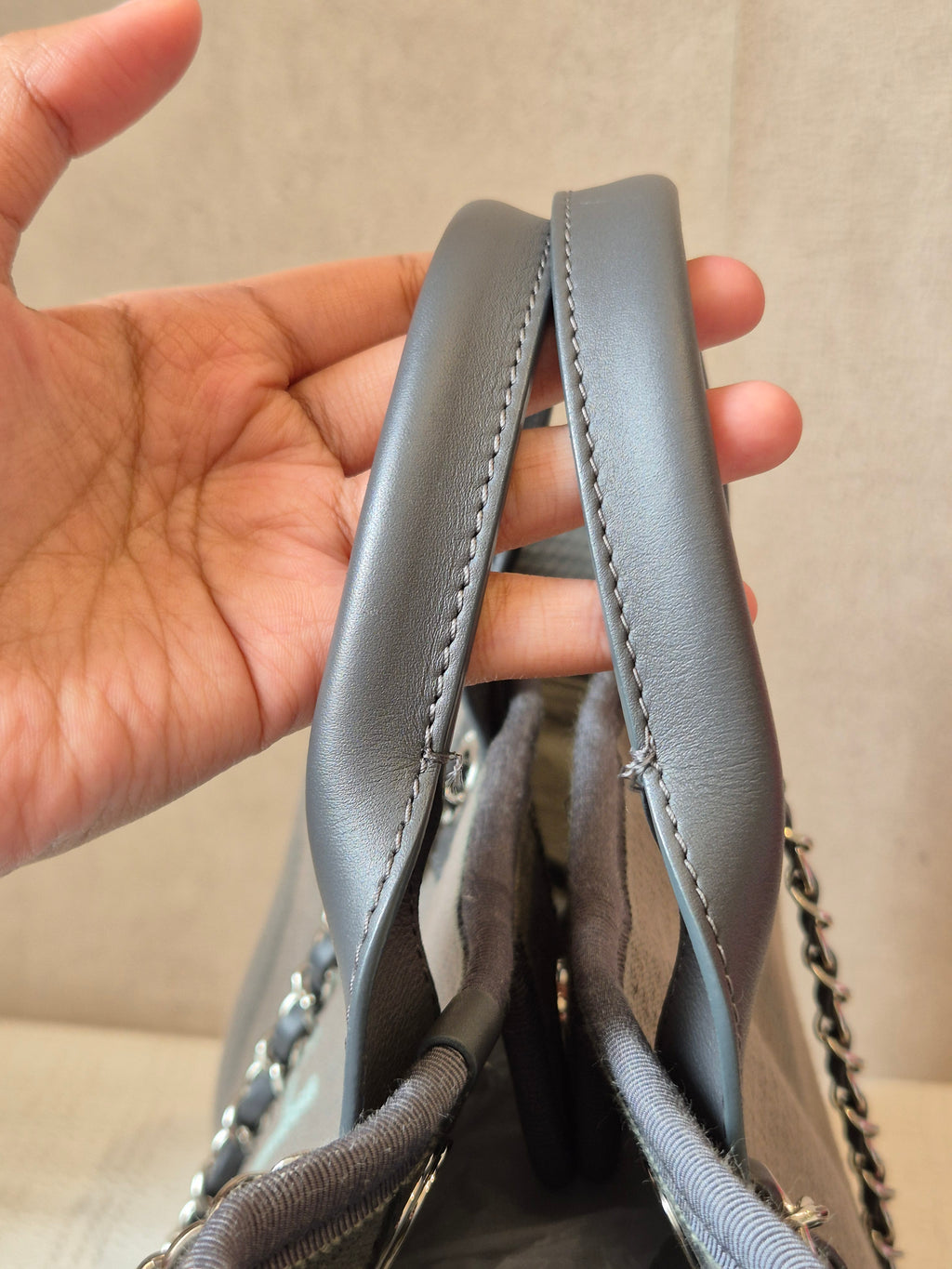 Chanel Deauville Tote Bag Grey