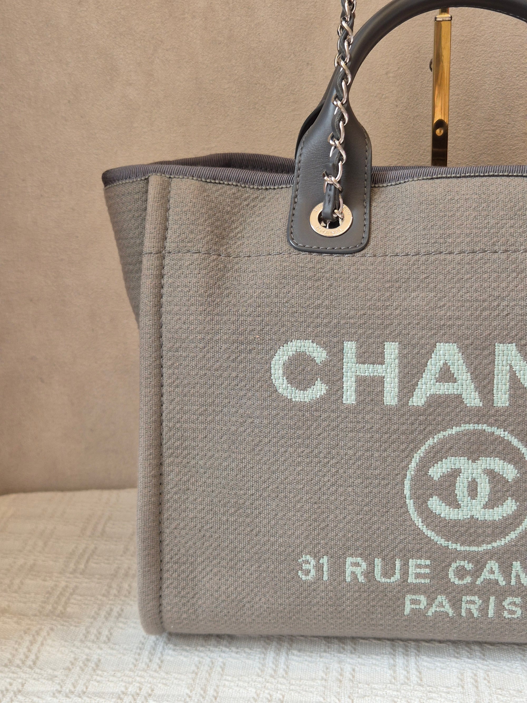 Chanel Deauville Tote Bag Grey