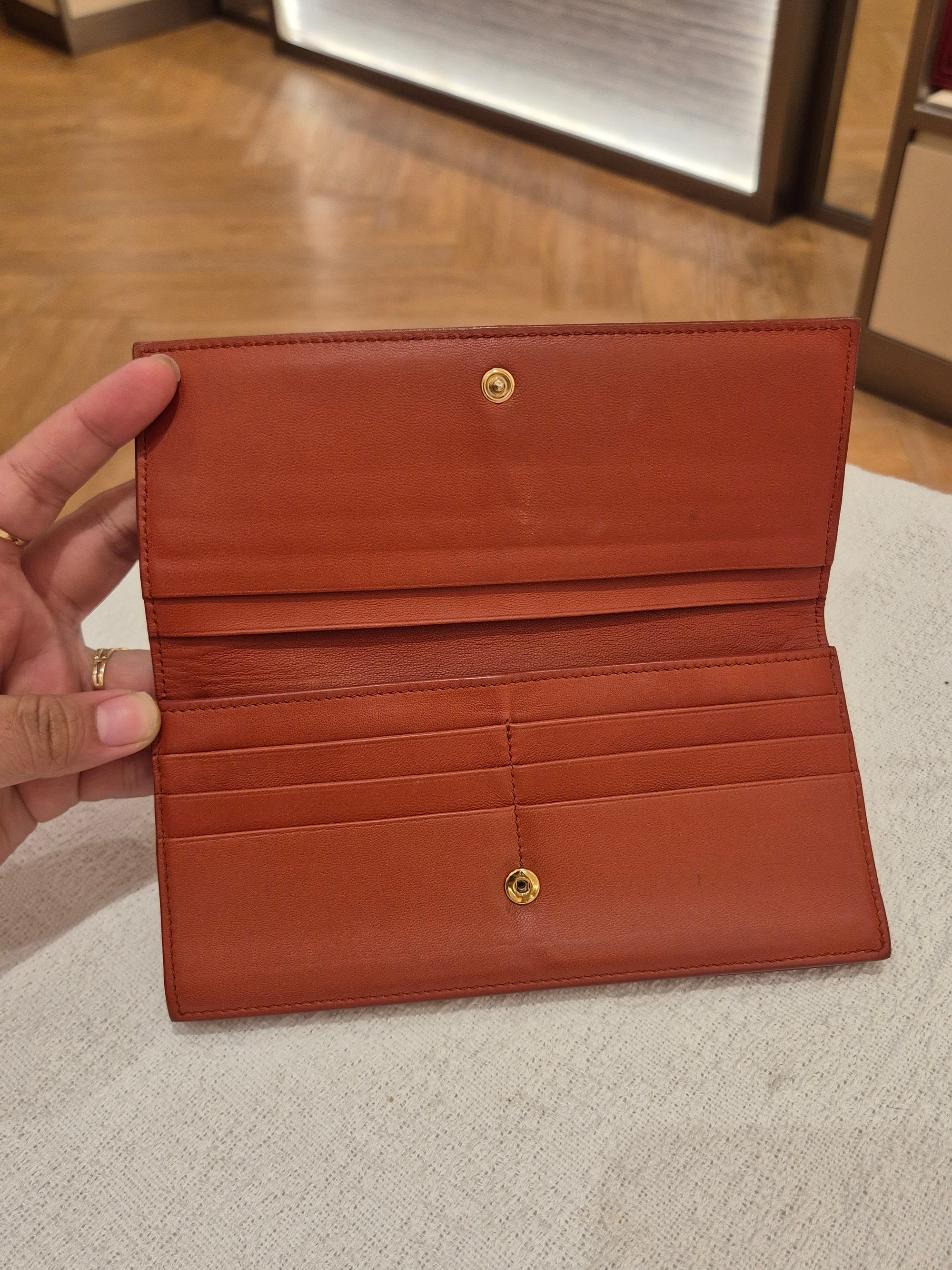 Bottega Veneta Long Wallet Interciato