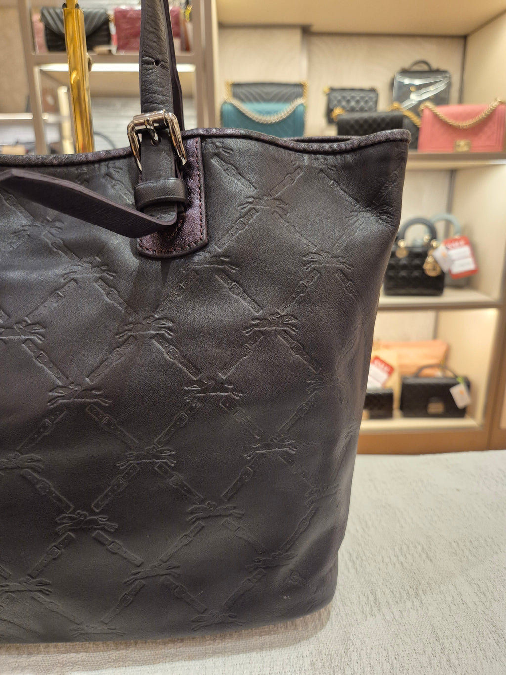 Longchamp Tote Bag Logo Embossed