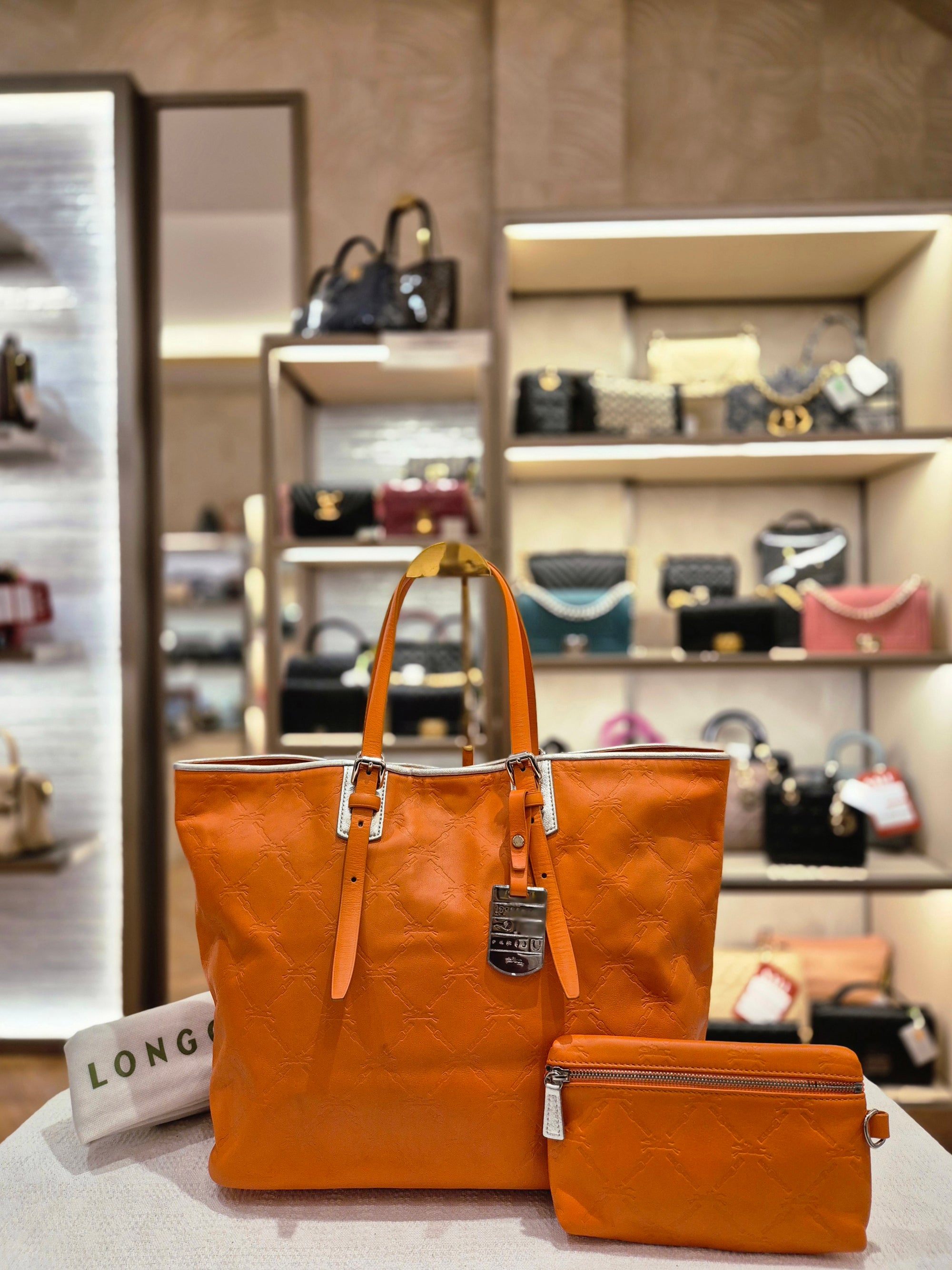 Longchamp Tote Bag Logo Embossed