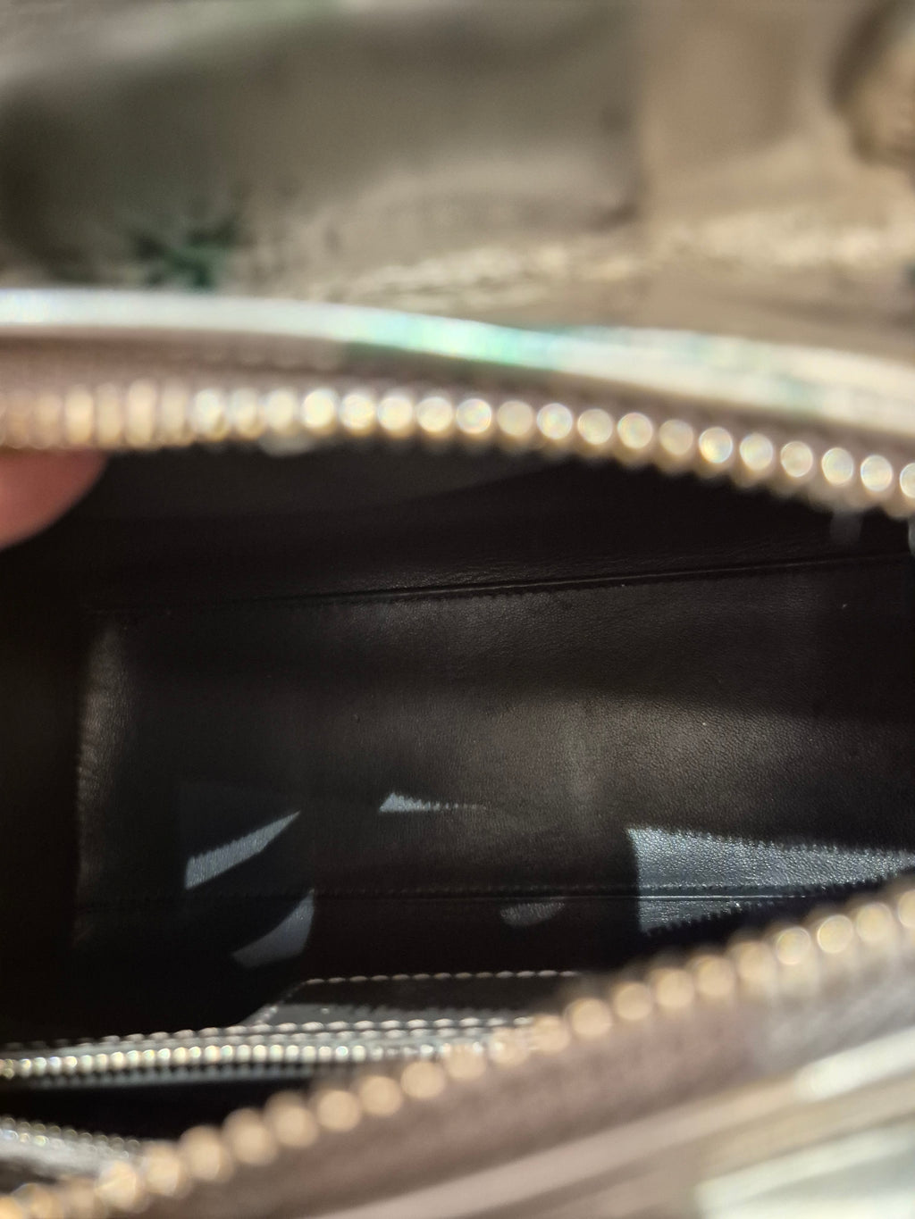 Lady Dior Medium Silver Flower