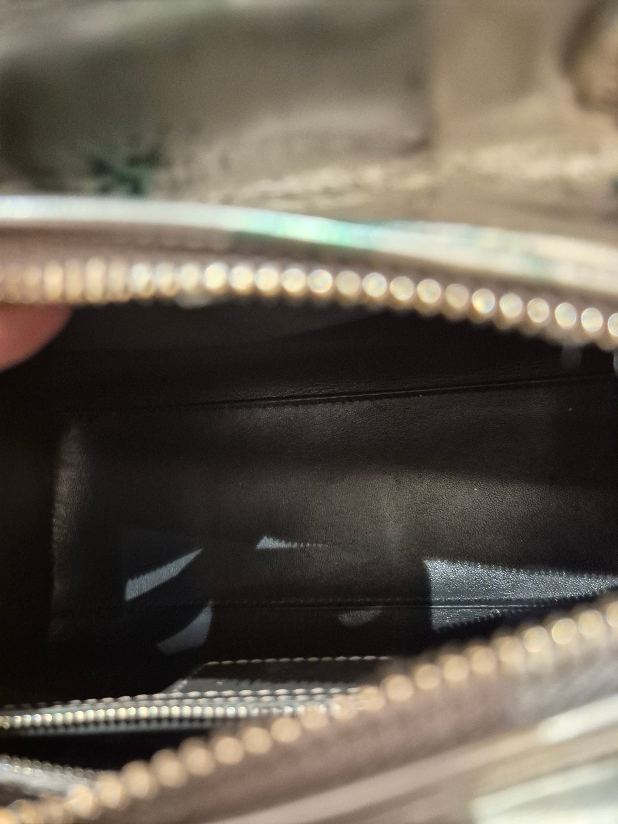 Lady Dior Medium Silver Flower