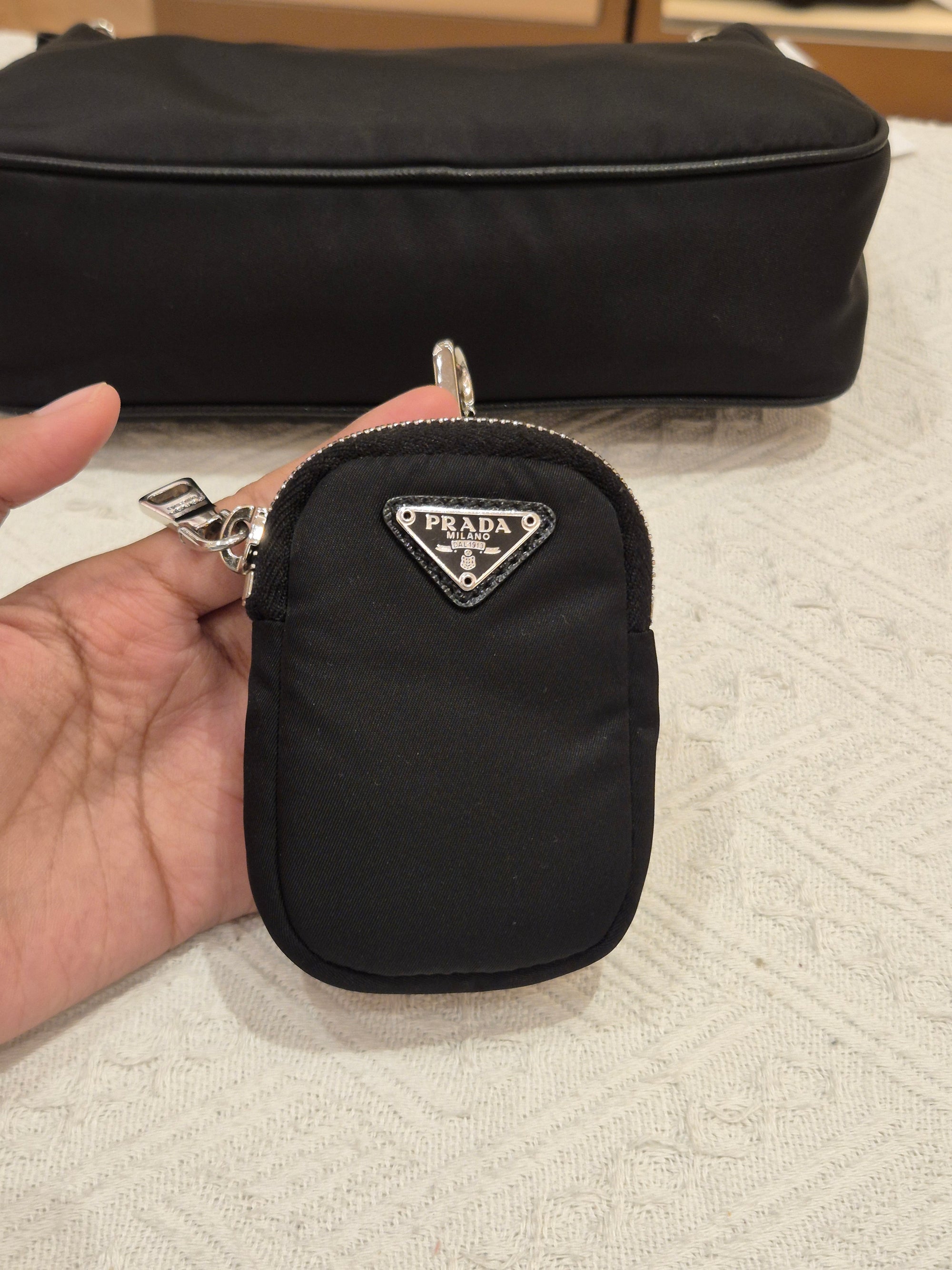 Prada Multi Pochette Re-Edition Nylon Black