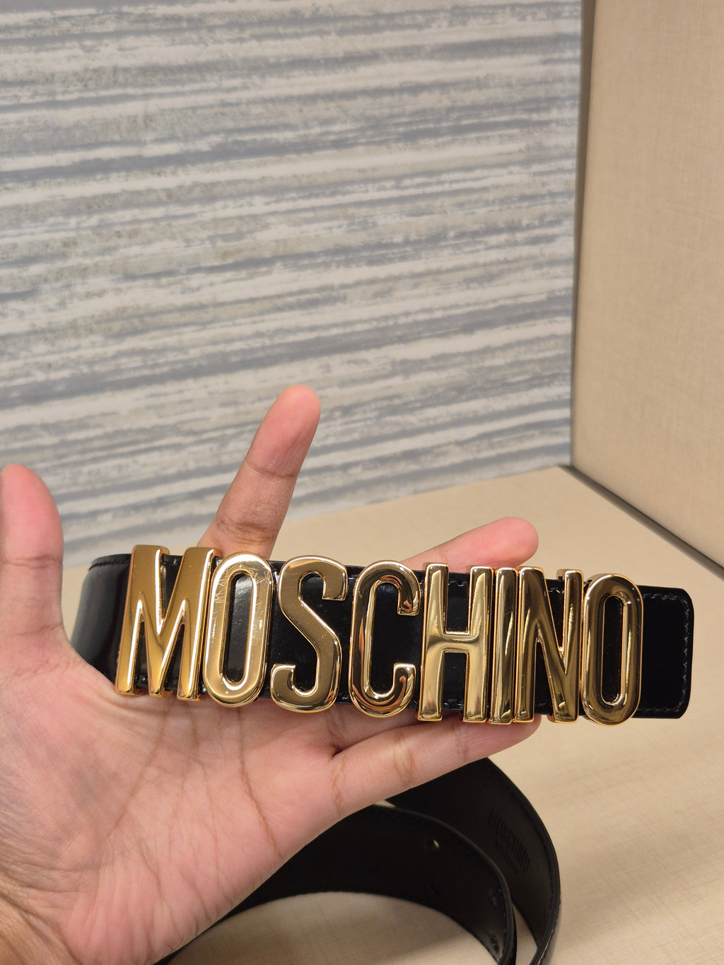 Moschino Belt Font Black Ghw