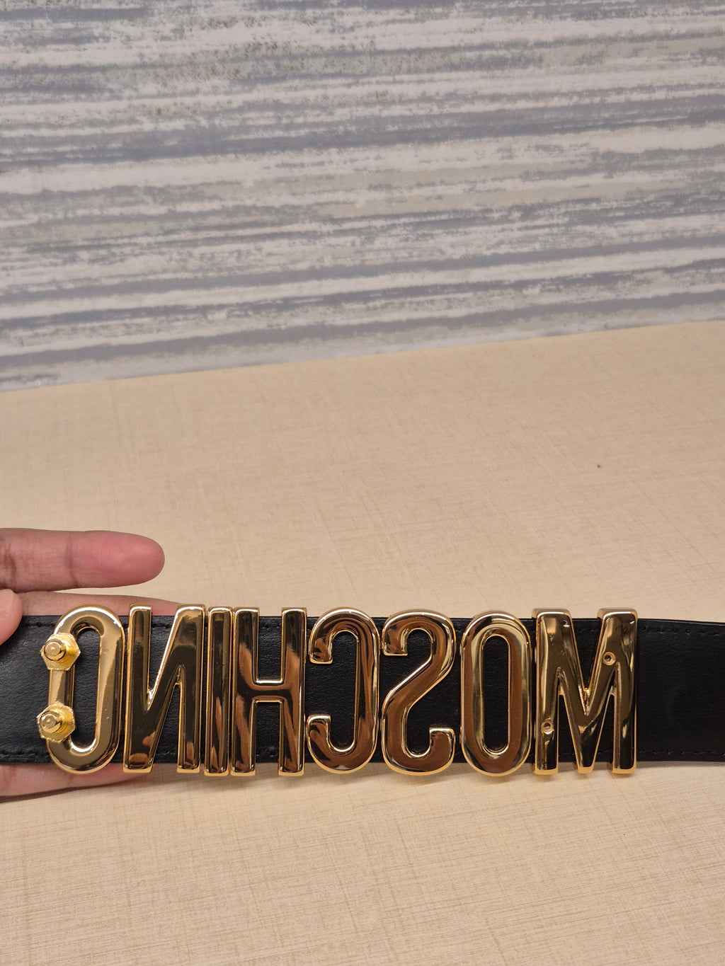 Moschino Belt Font Black Ghw