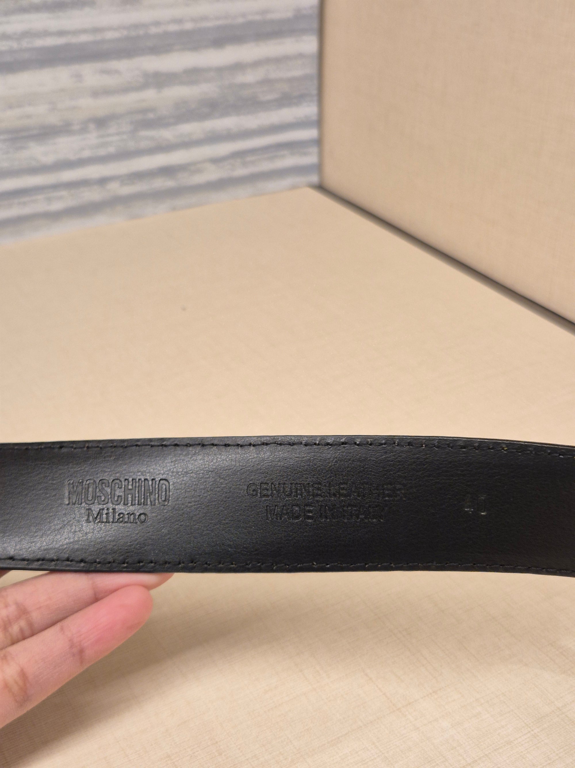 Moschino Belt Font Black Ghw