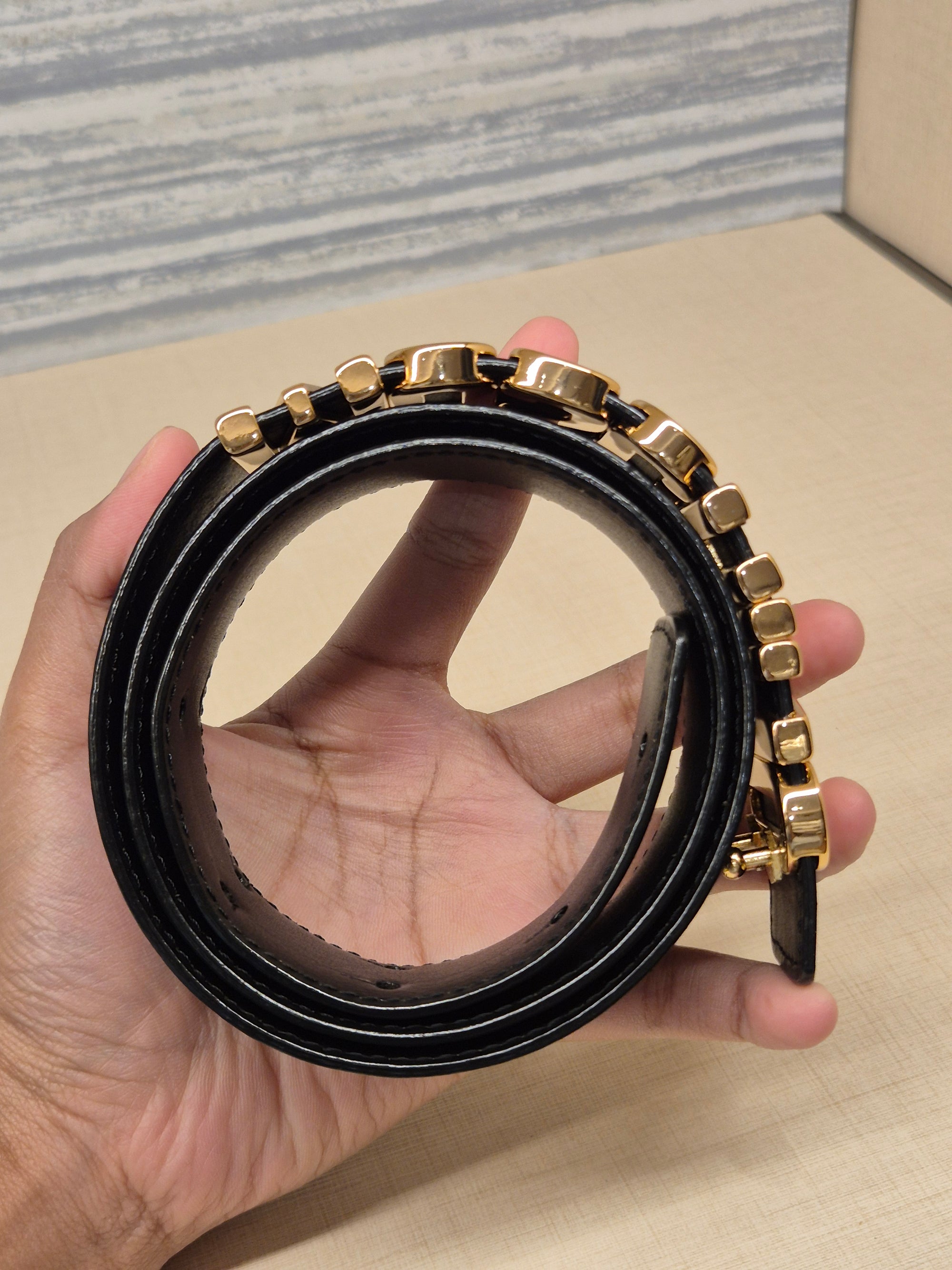 Moschino Belt Font Black Ghw