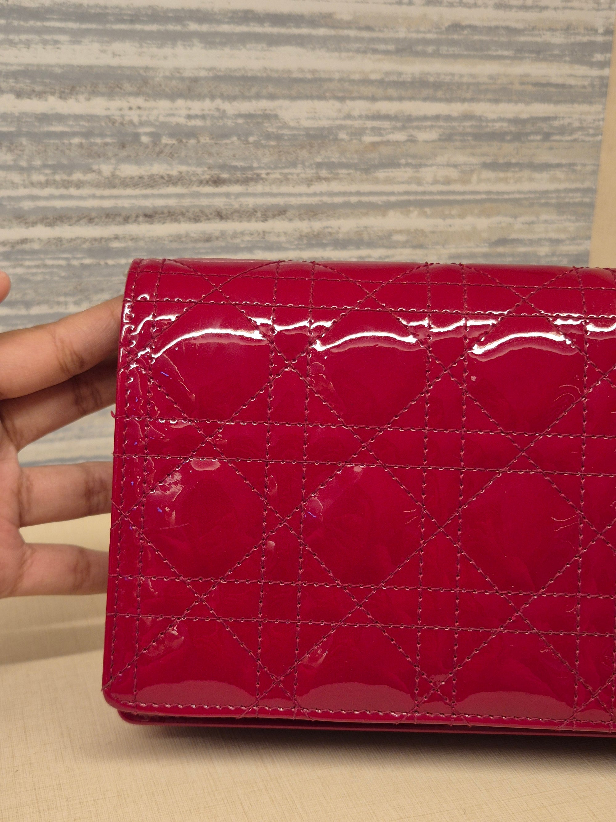 Dior Cannage Woc Red Patent