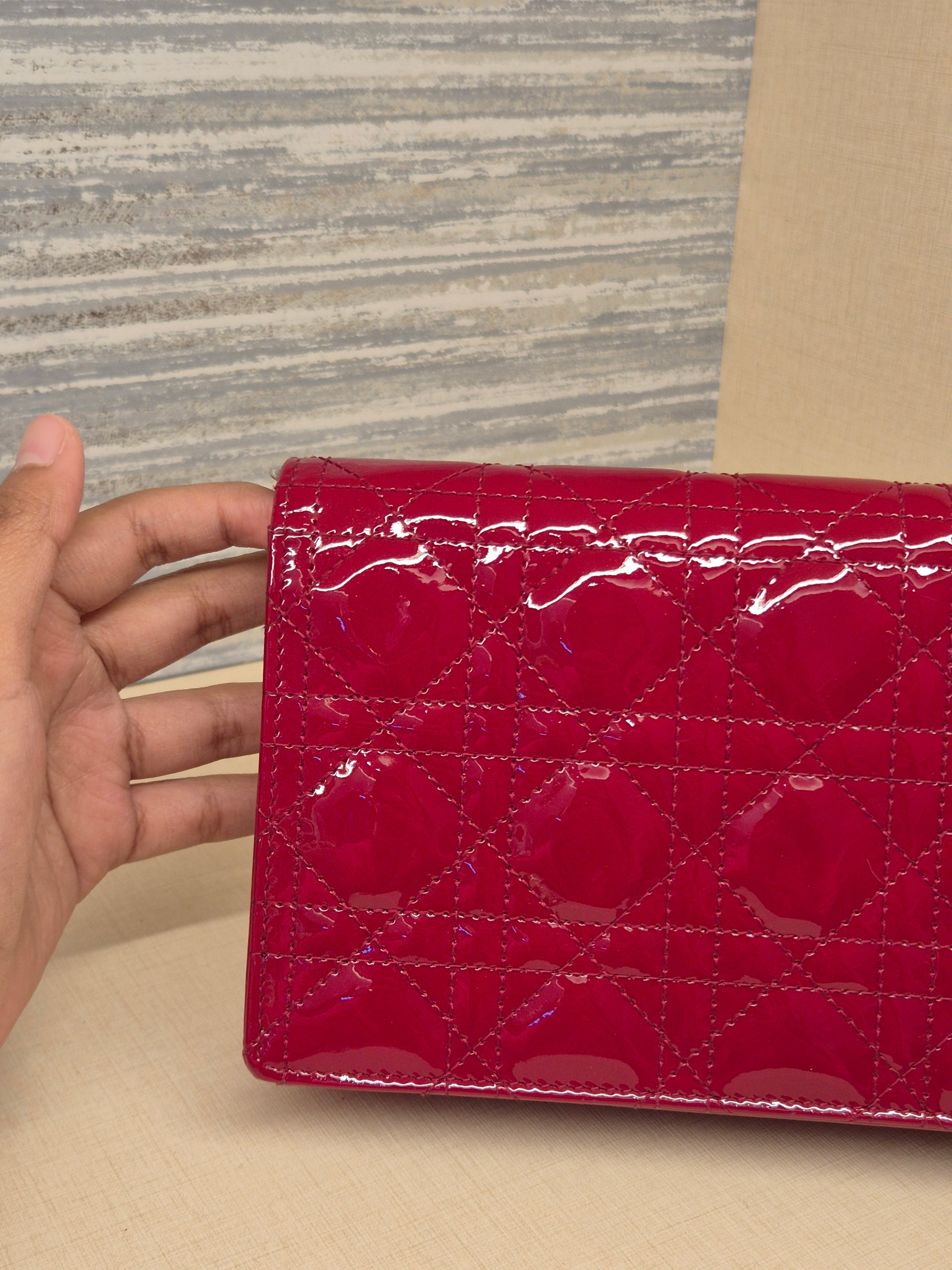 Dior Cannage Woc Red Patent