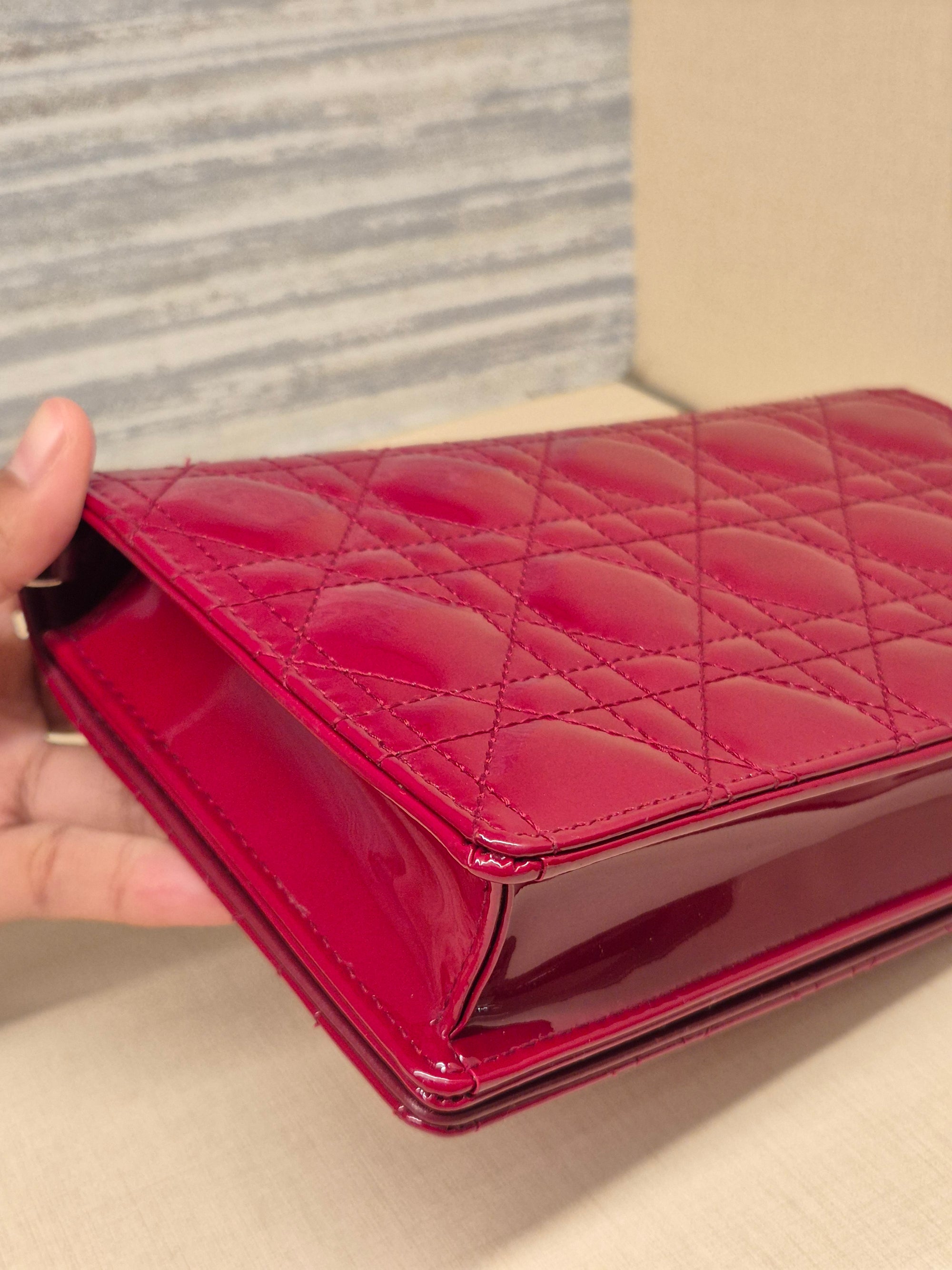 Dior Cannage Woc Red Patent