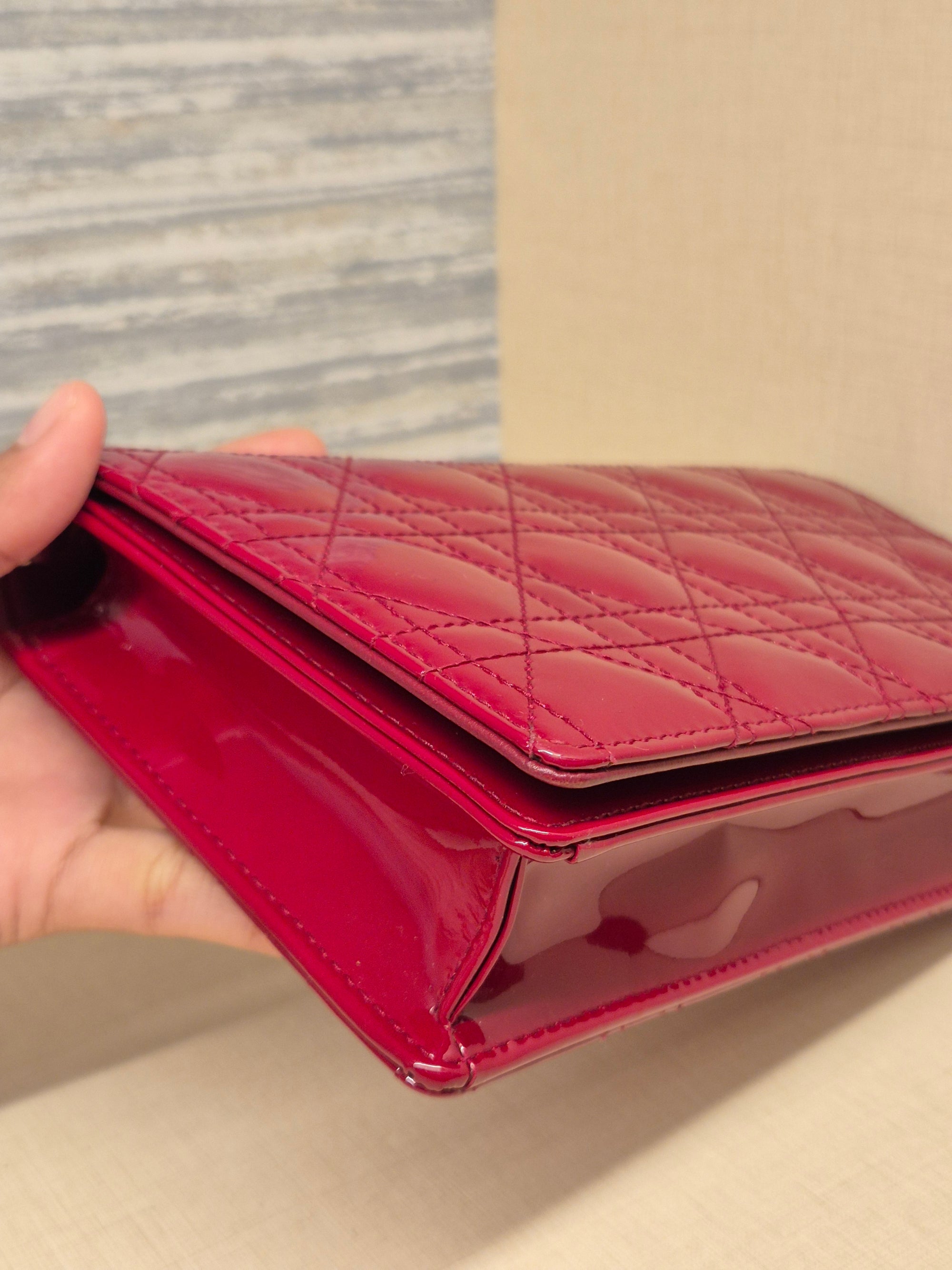 Dior Cannage Woc Red Patent