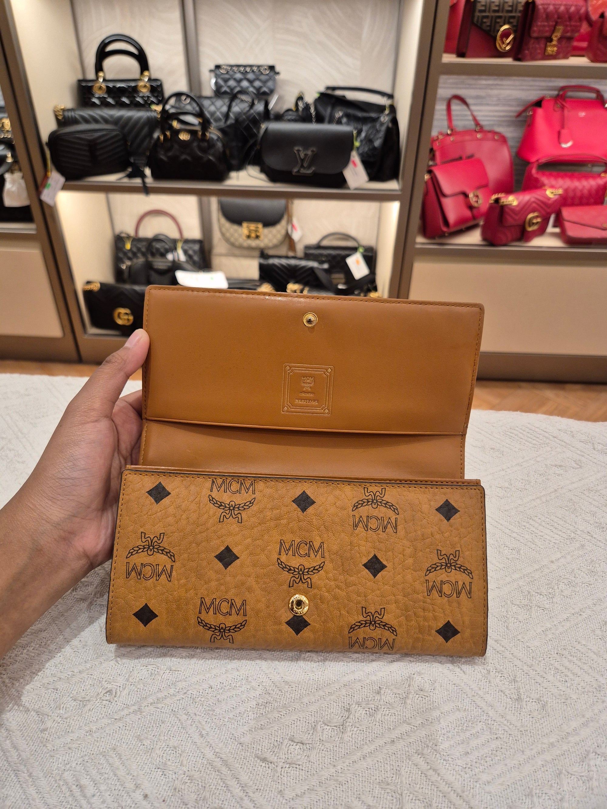 MCM Long Wallet Cognac