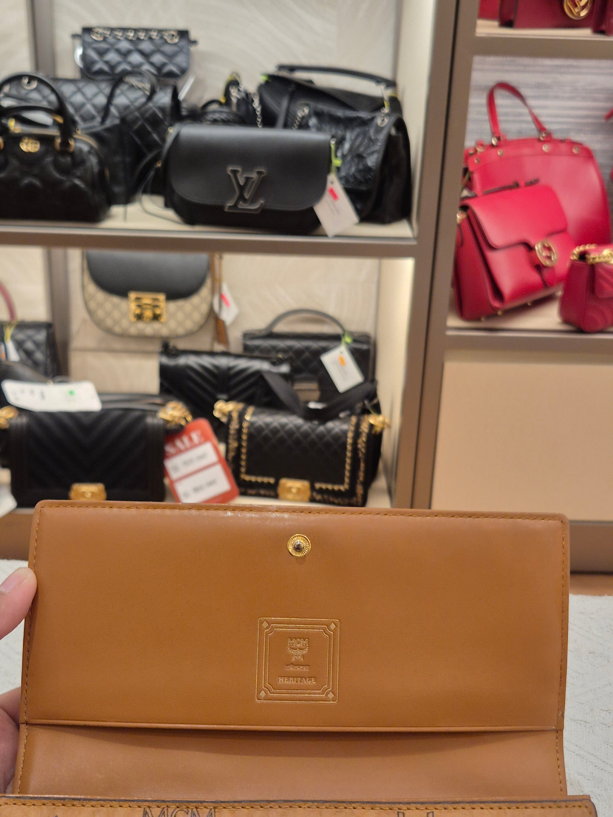 MCM Long Wallet Cognac