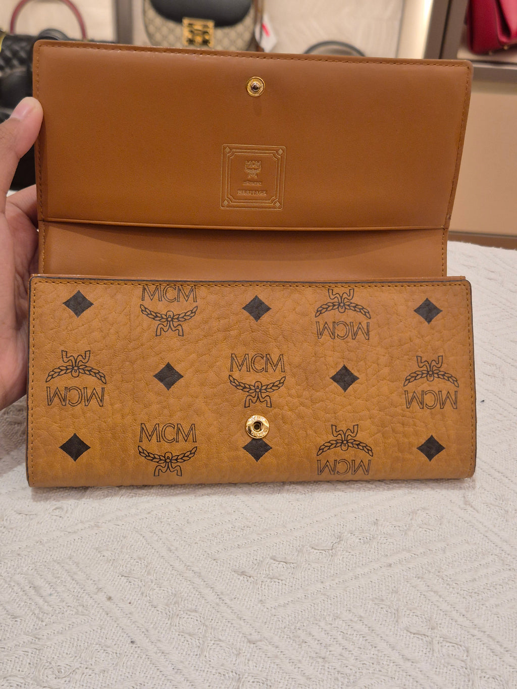 MCM Long Wallet Cognac