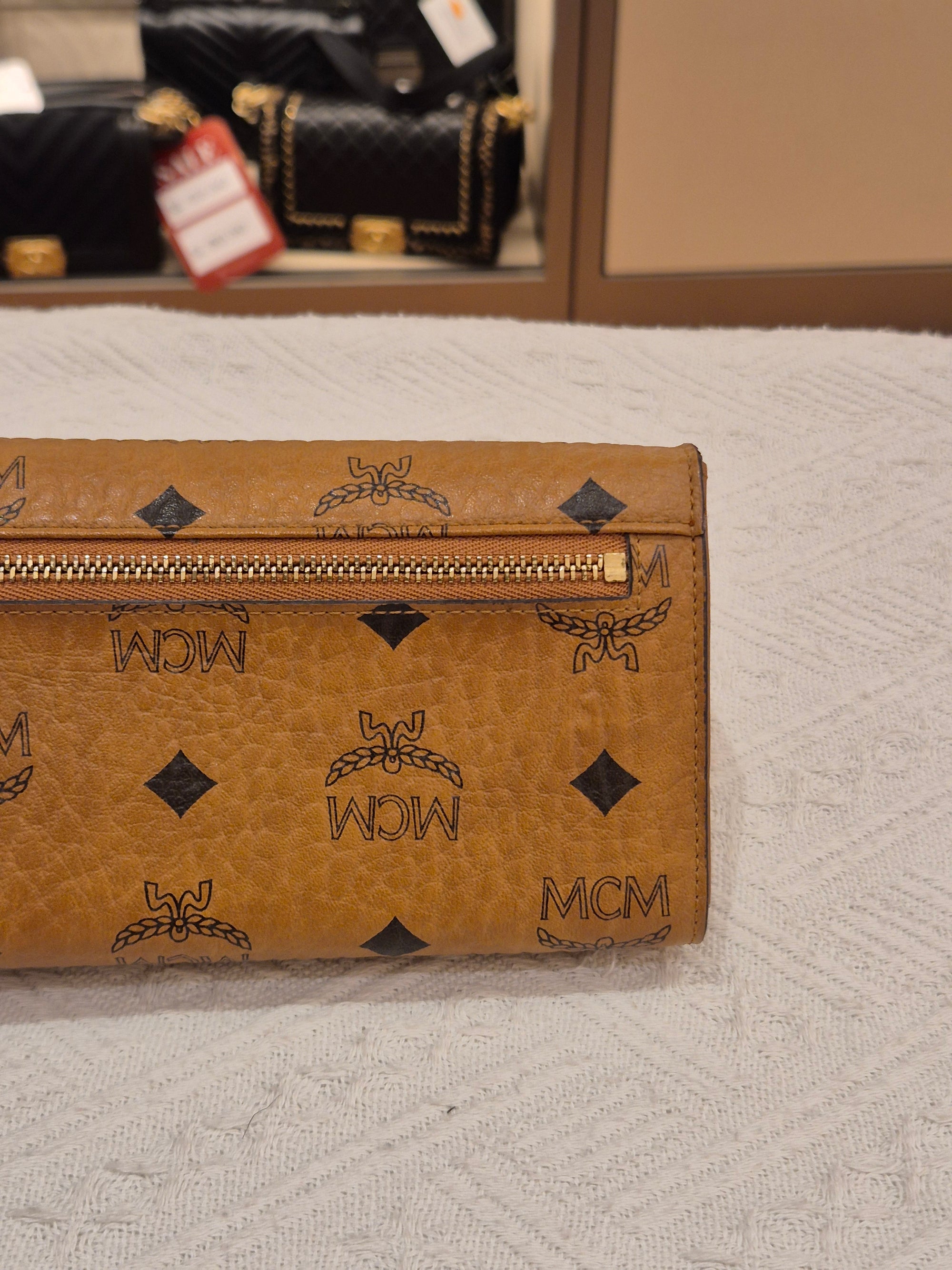 MCM Long Wallet Cognac