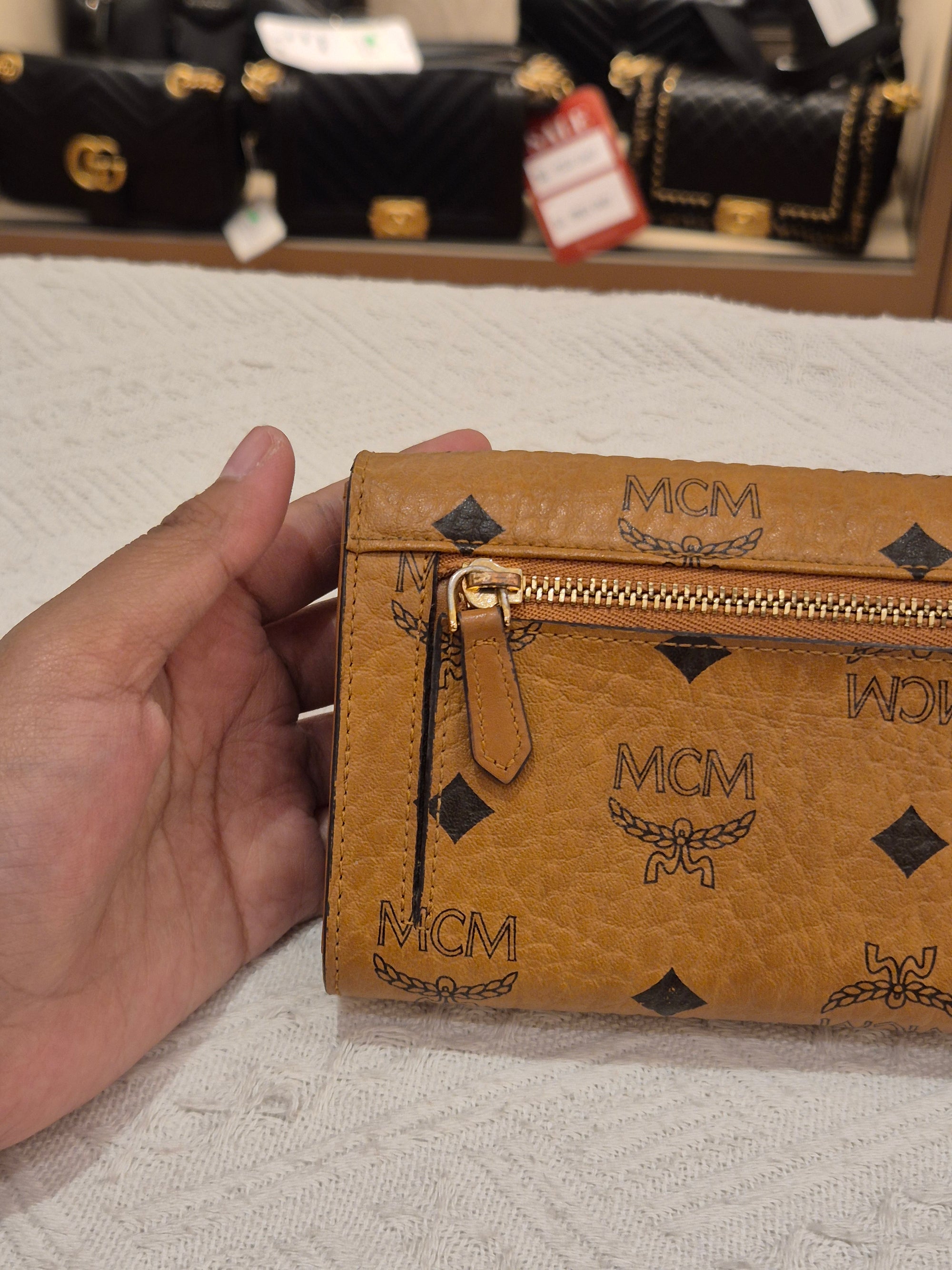MCM Long Wallet Cognac