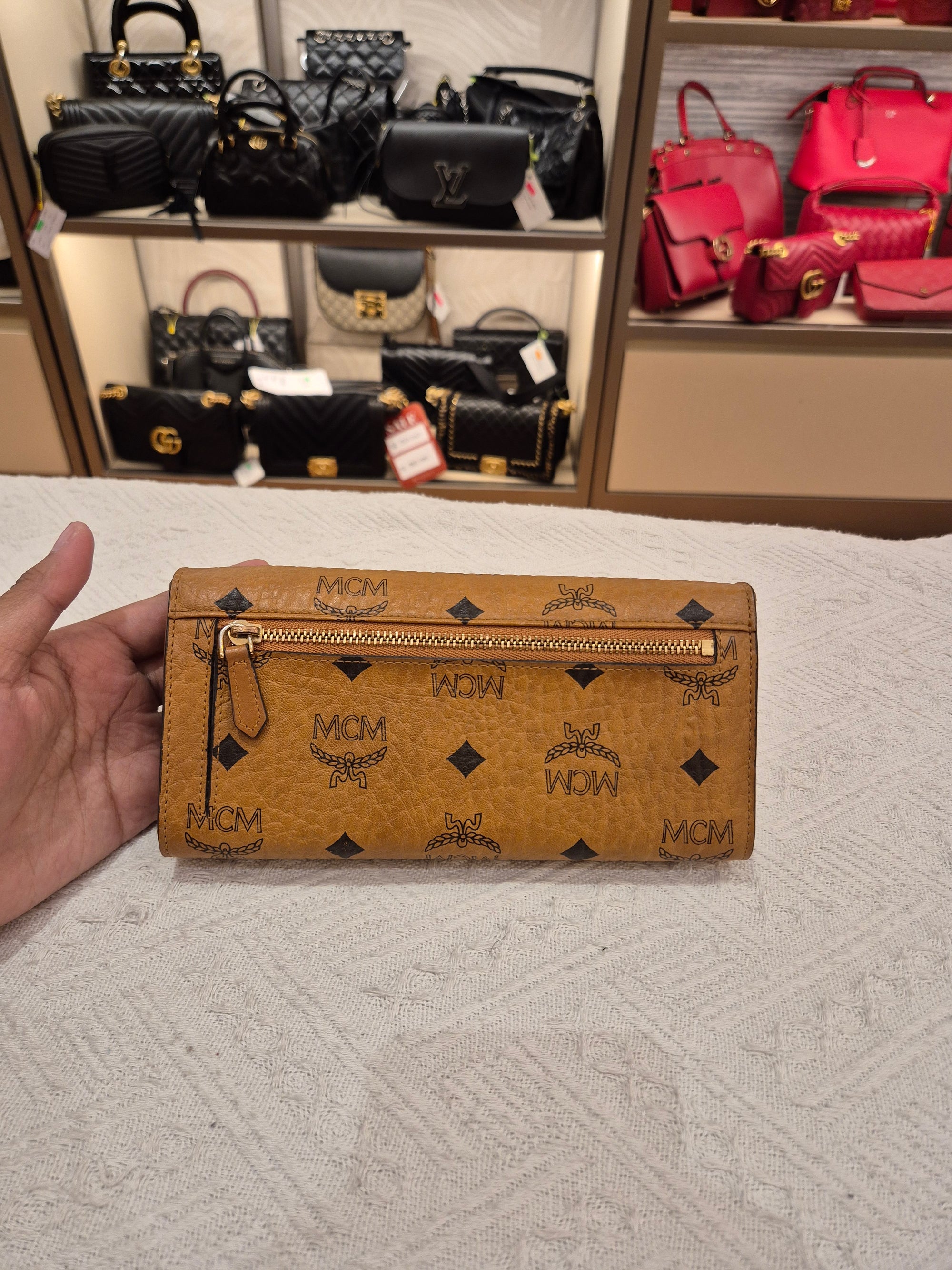 MCM Long Wallet Cognac