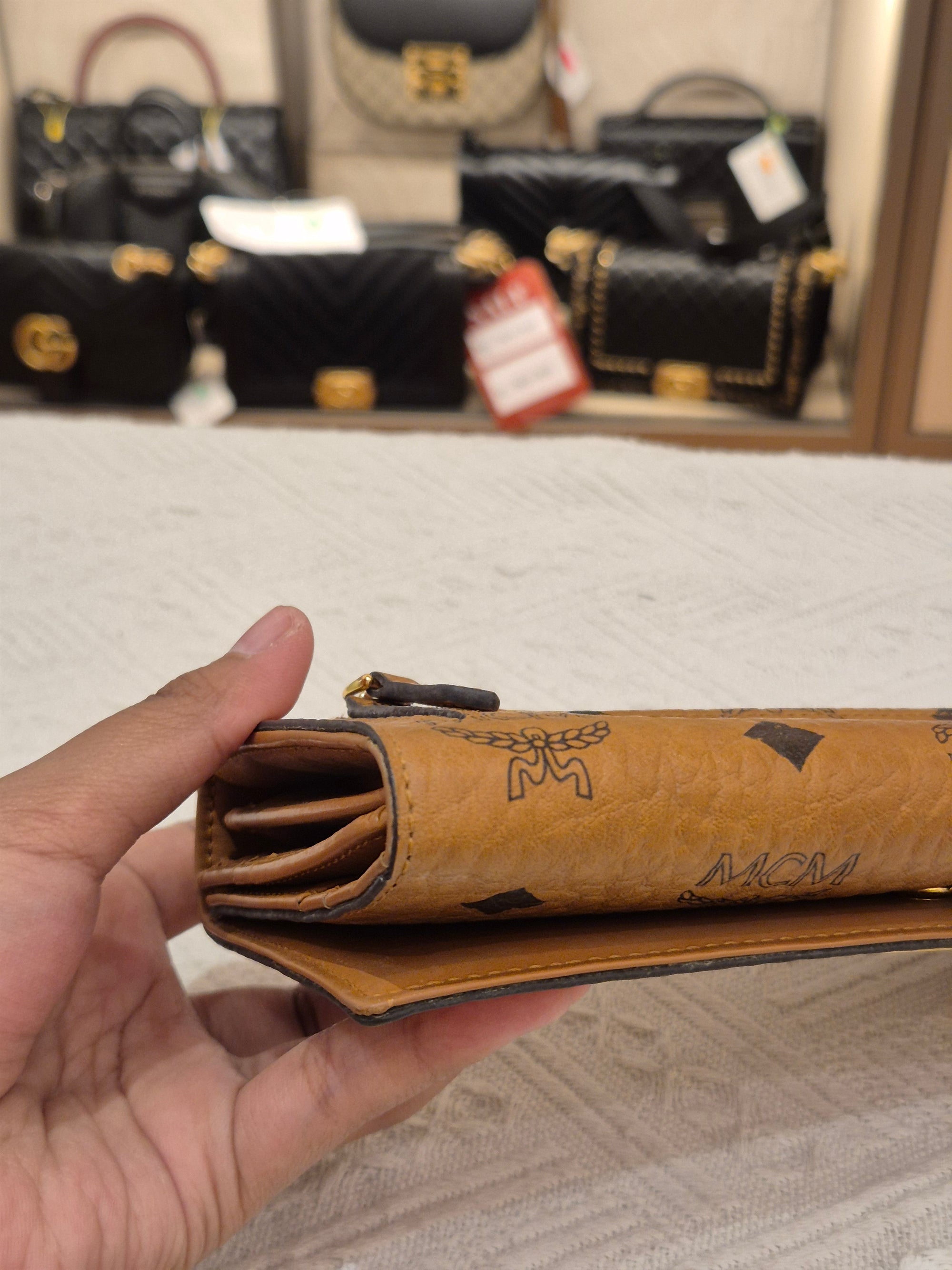 MCM Long Wallet Cognac