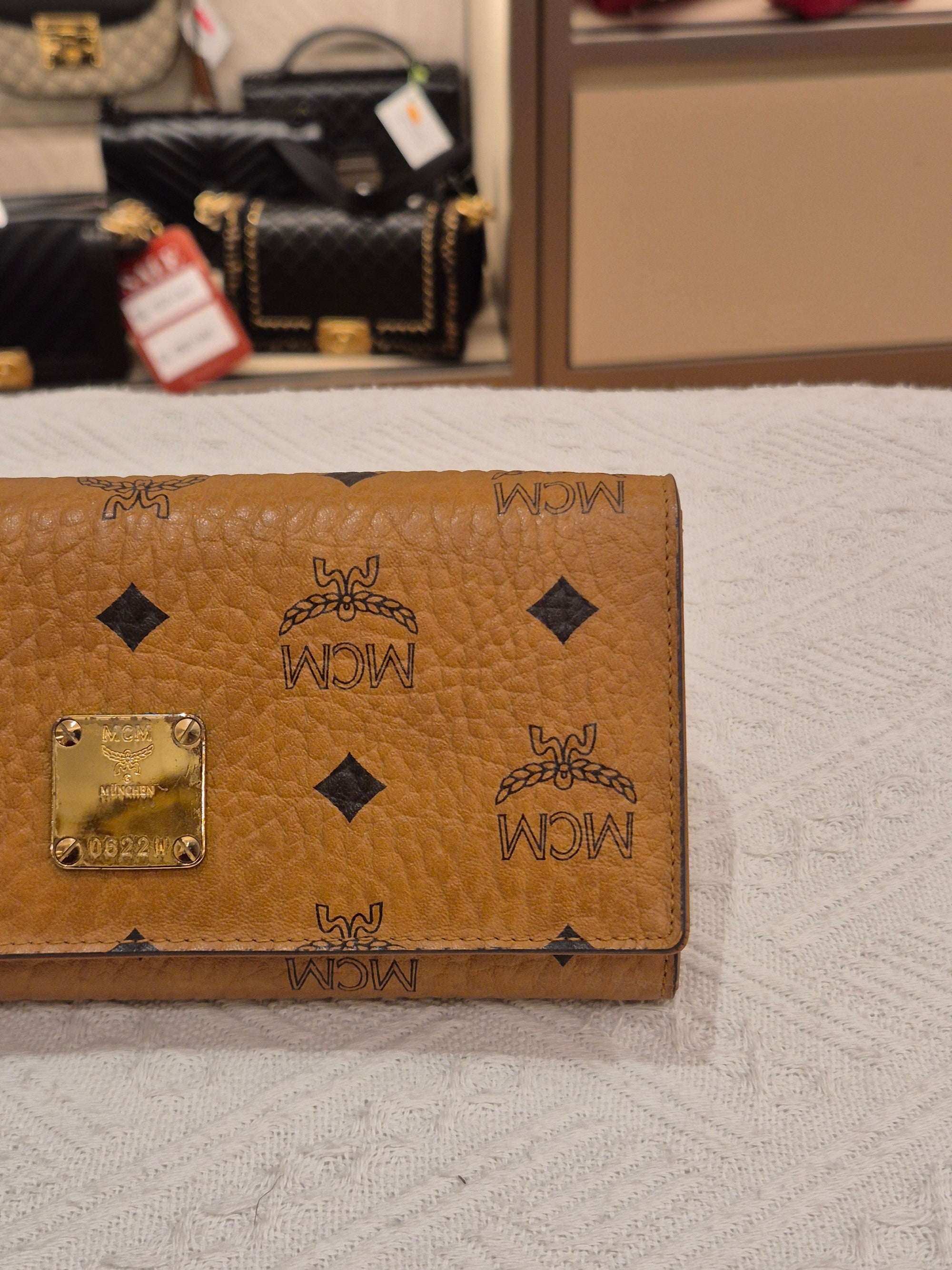 MCM Long Wallet Cognac