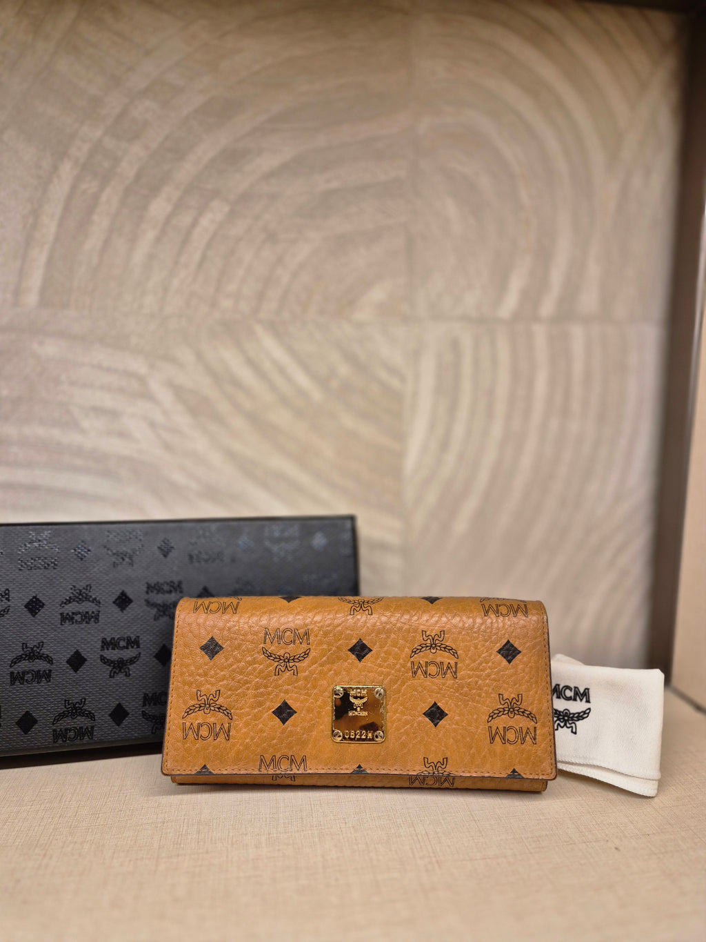 MCM Long Wallet Cognac