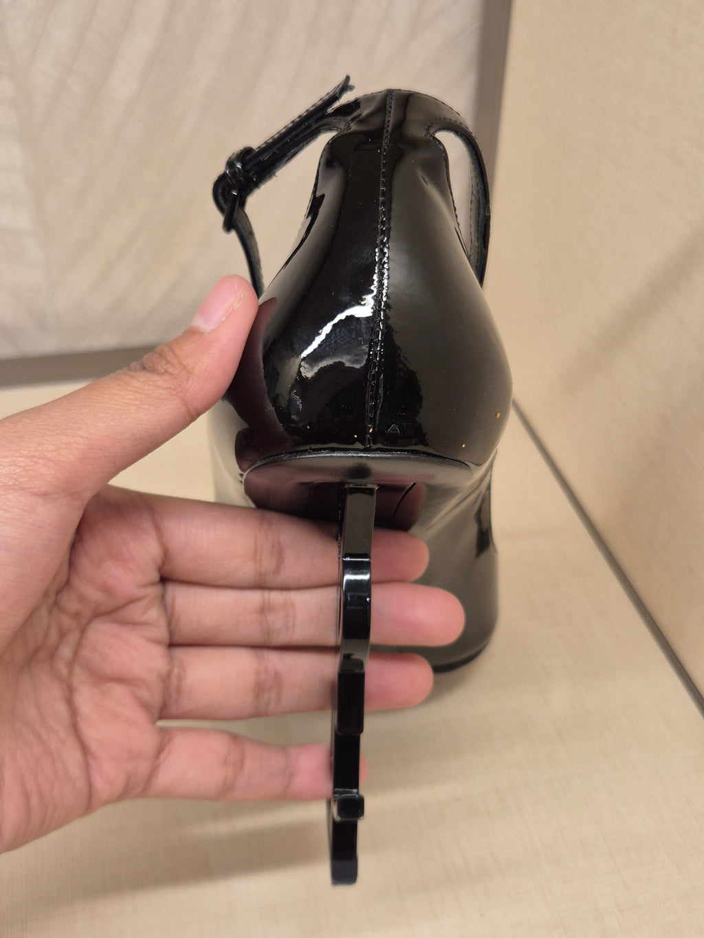 YSL Heels Opyum Black Patent