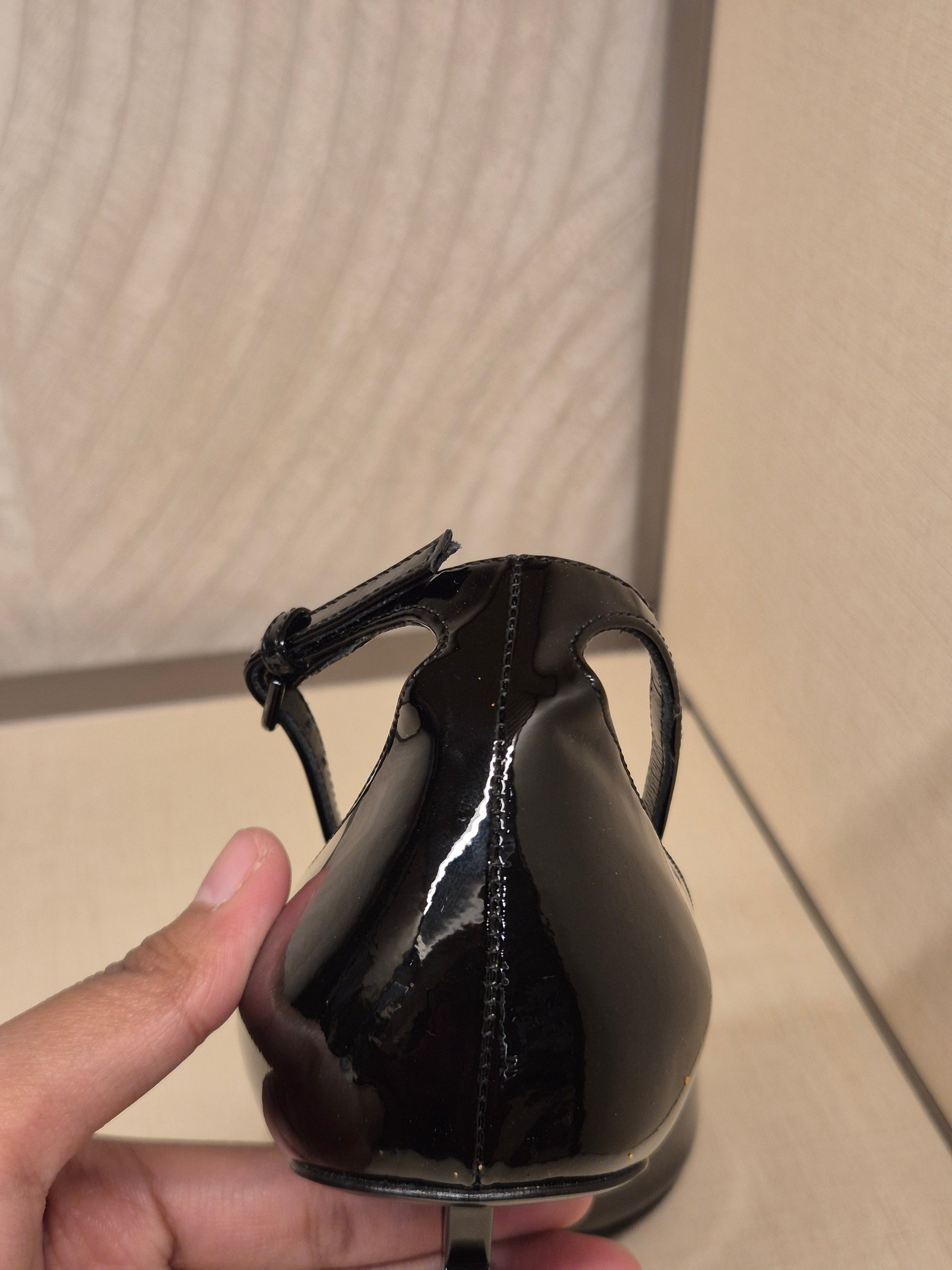 YSL Heels Opyum Black Patent