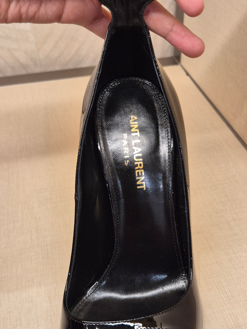YSL Heels Opyum Black Patent