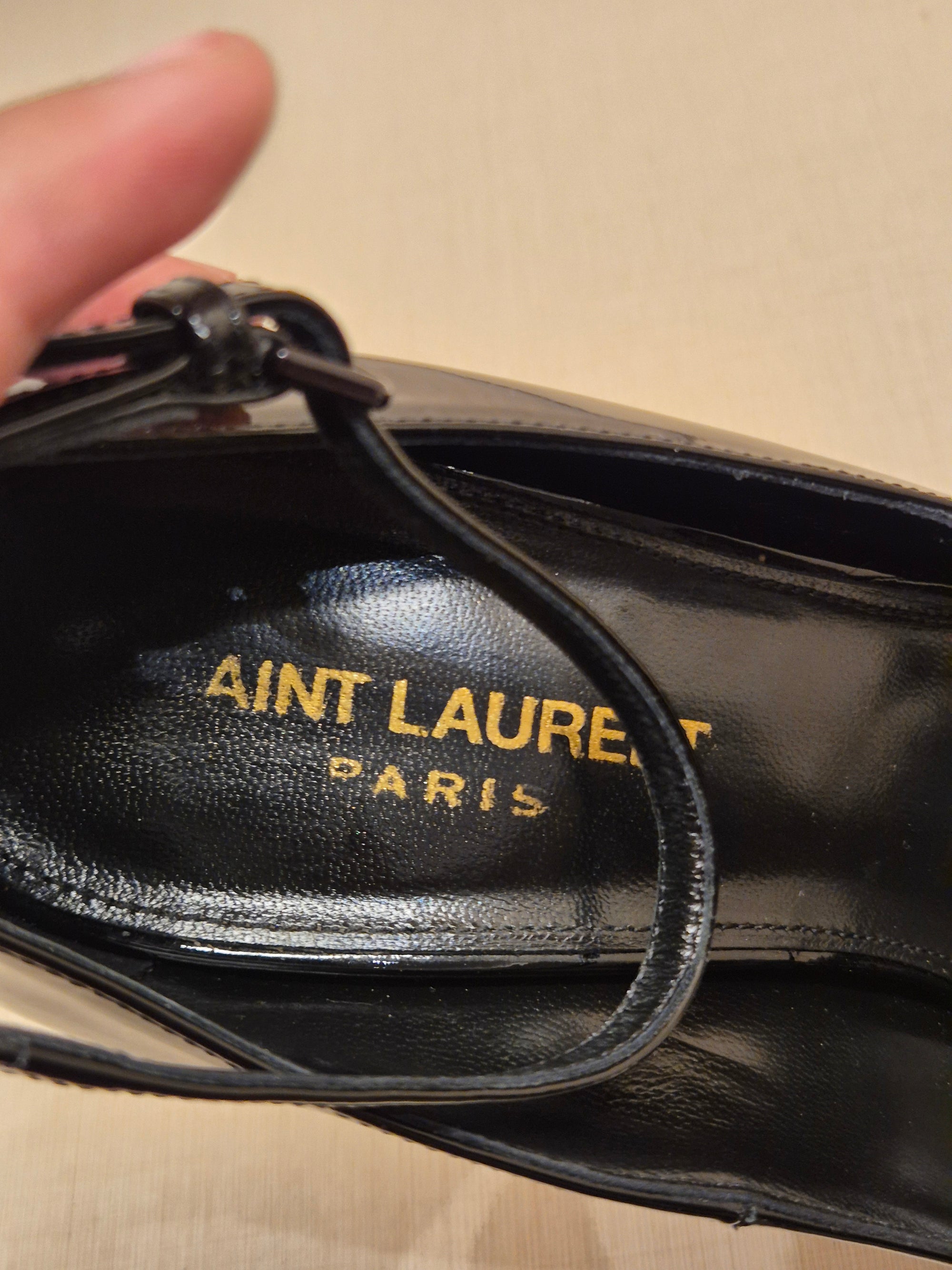 YSL Heels Opyum Black Patent