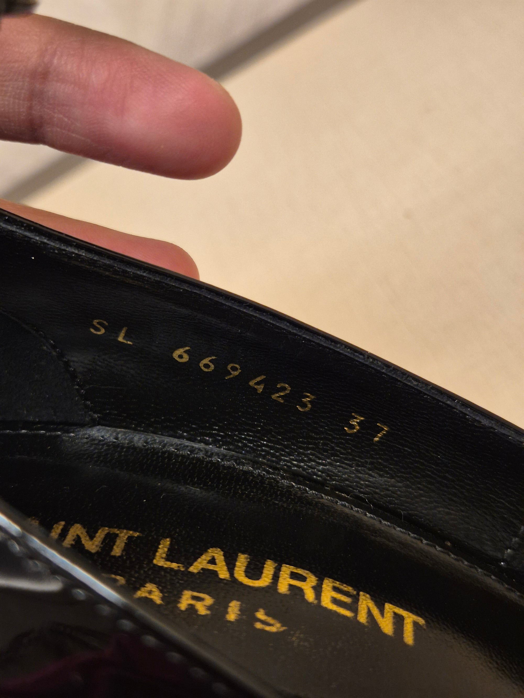 YSL Heels Opyum Black Patent